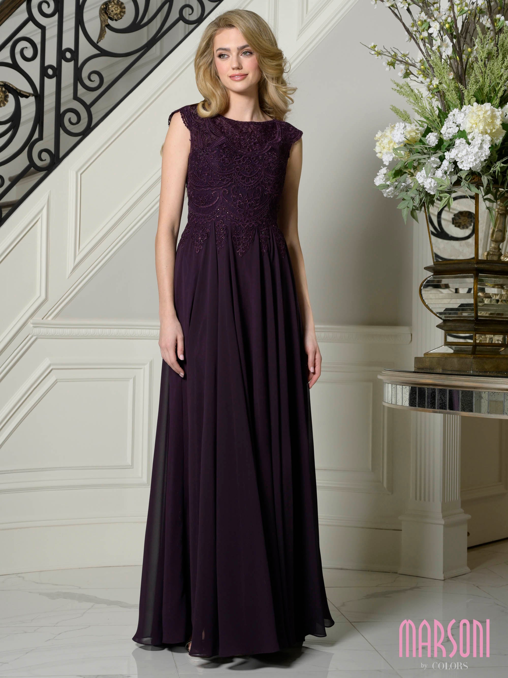 Marsoni Mother of the Bride Long Chiffon Dress 238 - The Dress Outlet