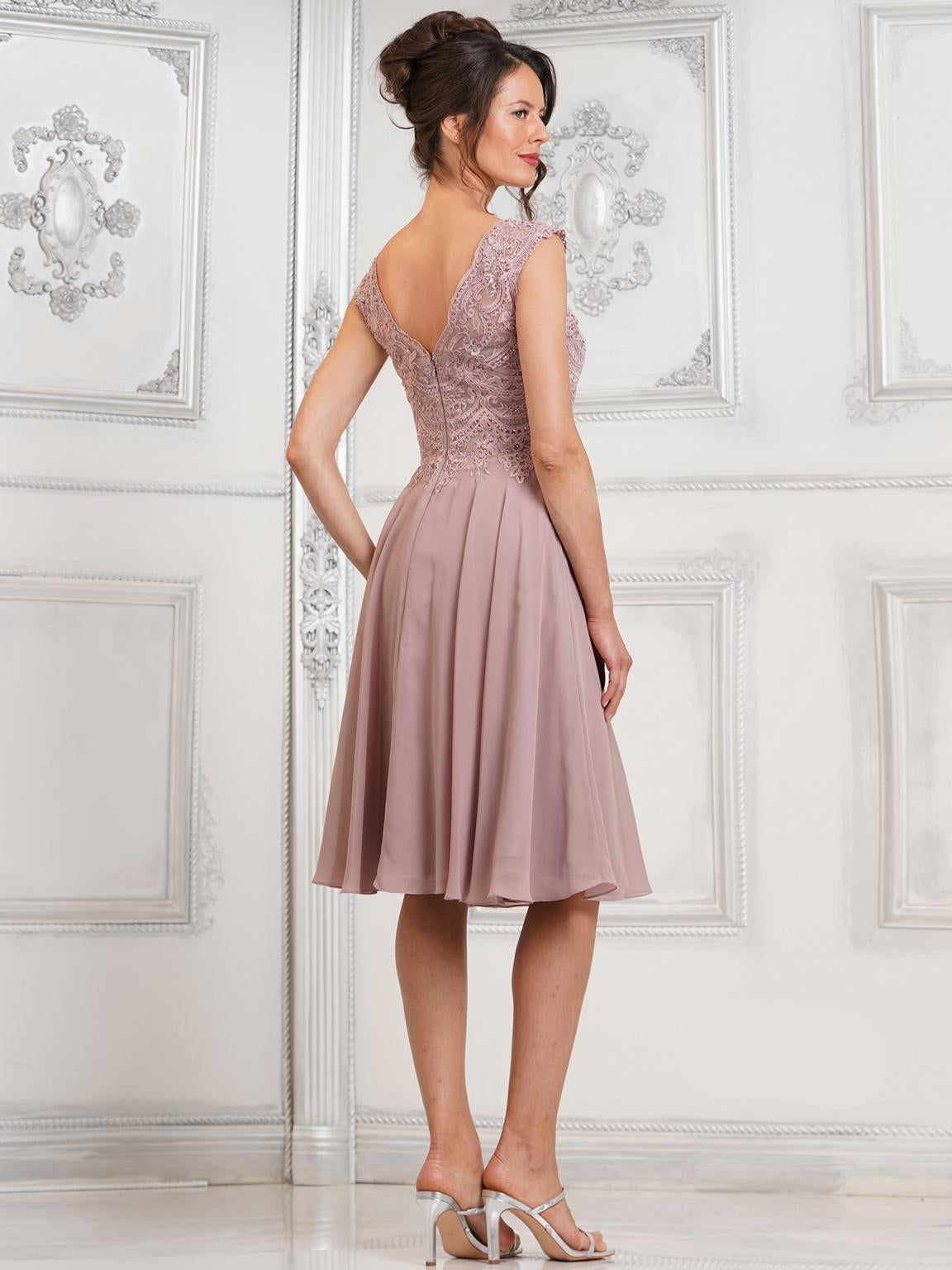 Mauve Marsoni M238S Short Cocktail A Line Formal Dress