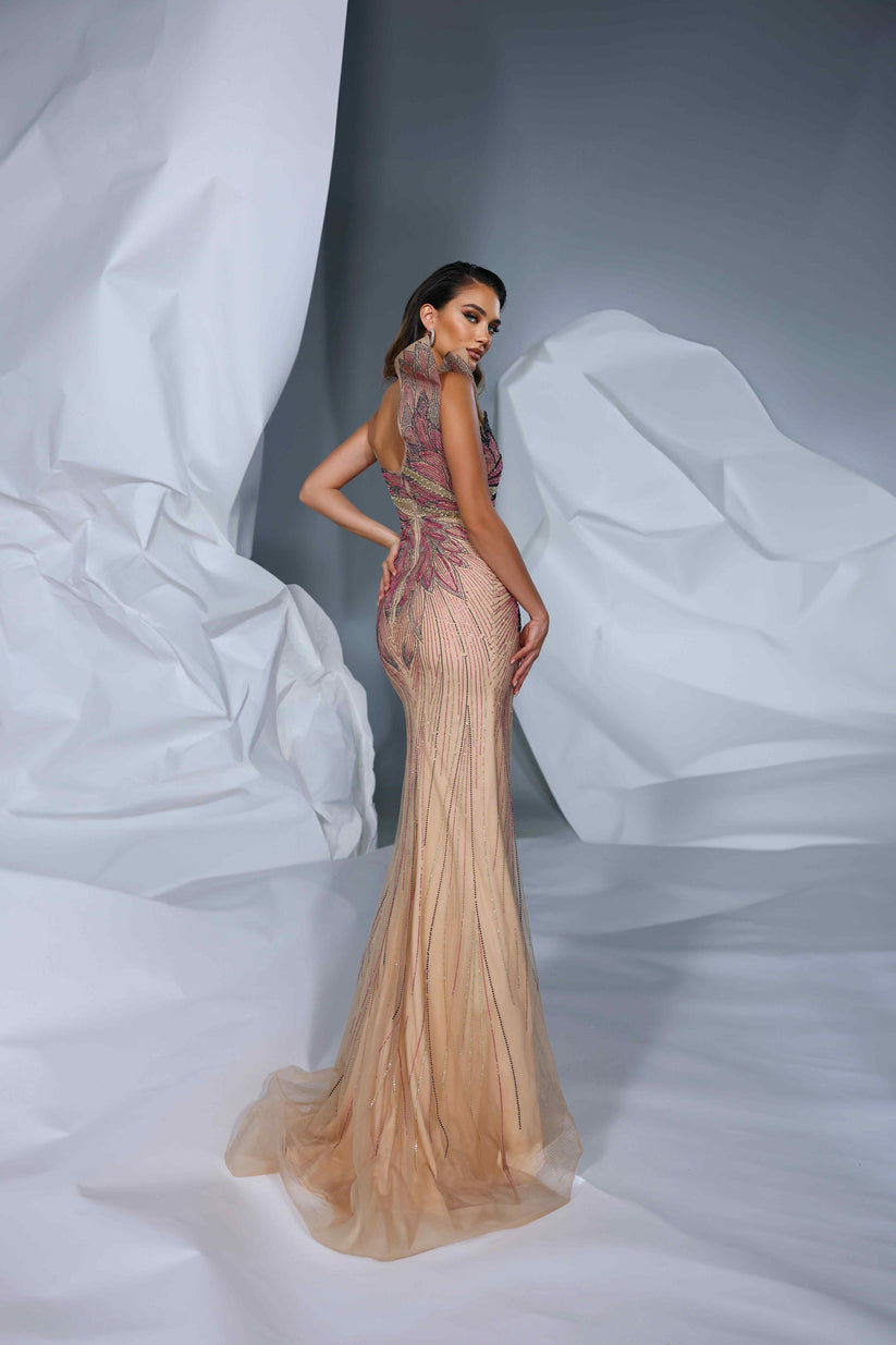 Modessa Couture M24602 Prom Long Fitted Floral Evening Formal Dress