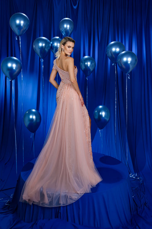 Modessa Couture M24628 Beaded Slit Long Formal Overskirt Prom Dress