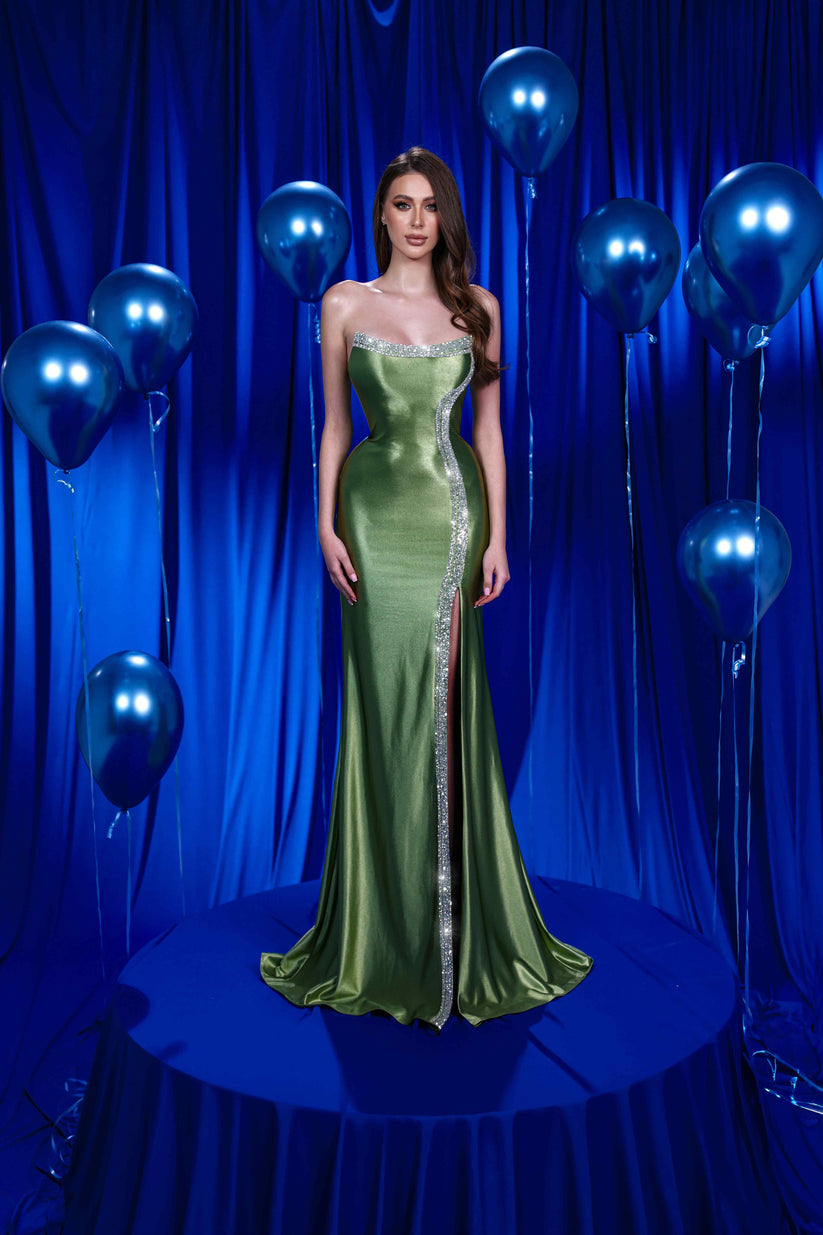 Modessa Couture M24636 Prom Fitted Long Slit Formal Evening Dress