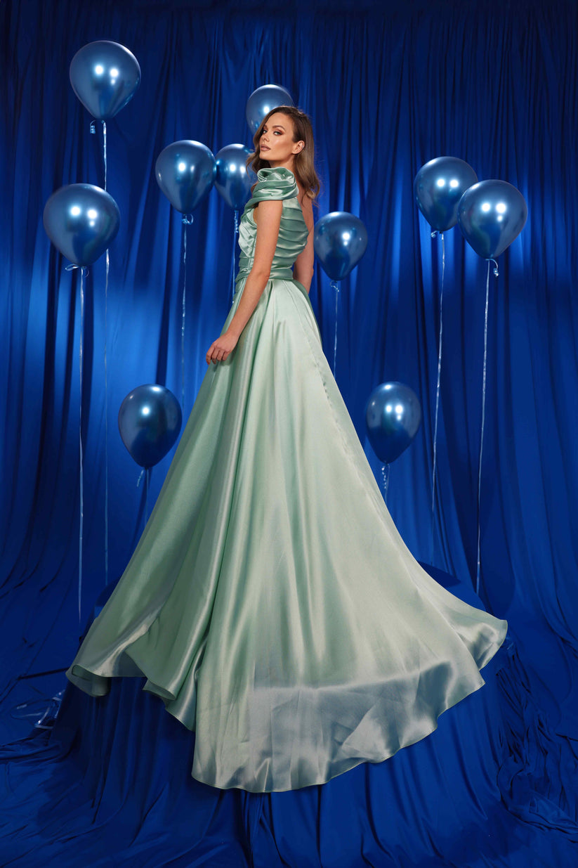 Modessa Couture M24639 Pleated High Low Formal Prom Dress