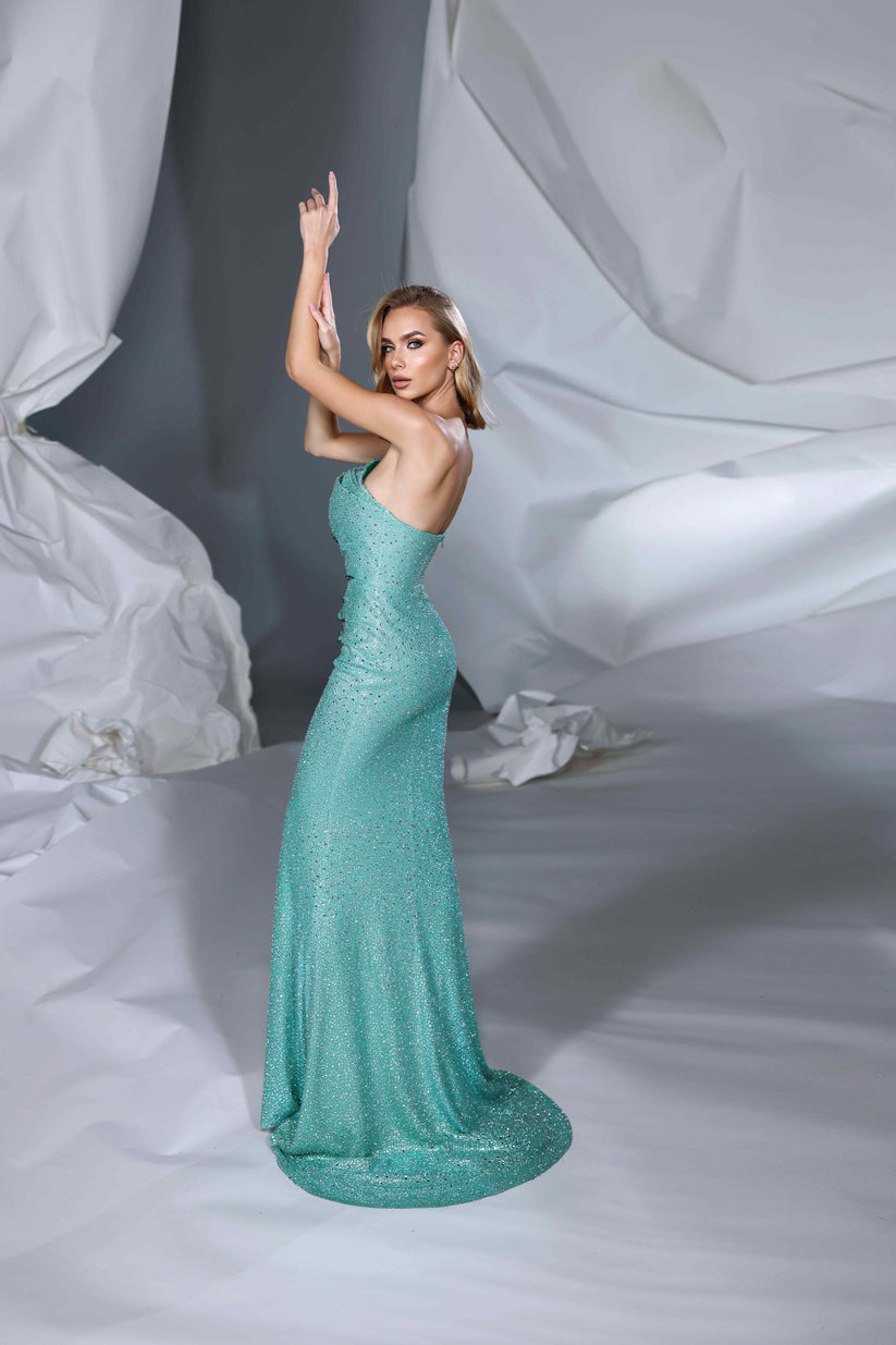Modessa Couture M24641 Formal Long Fitted Slit Beaded Prom Dress