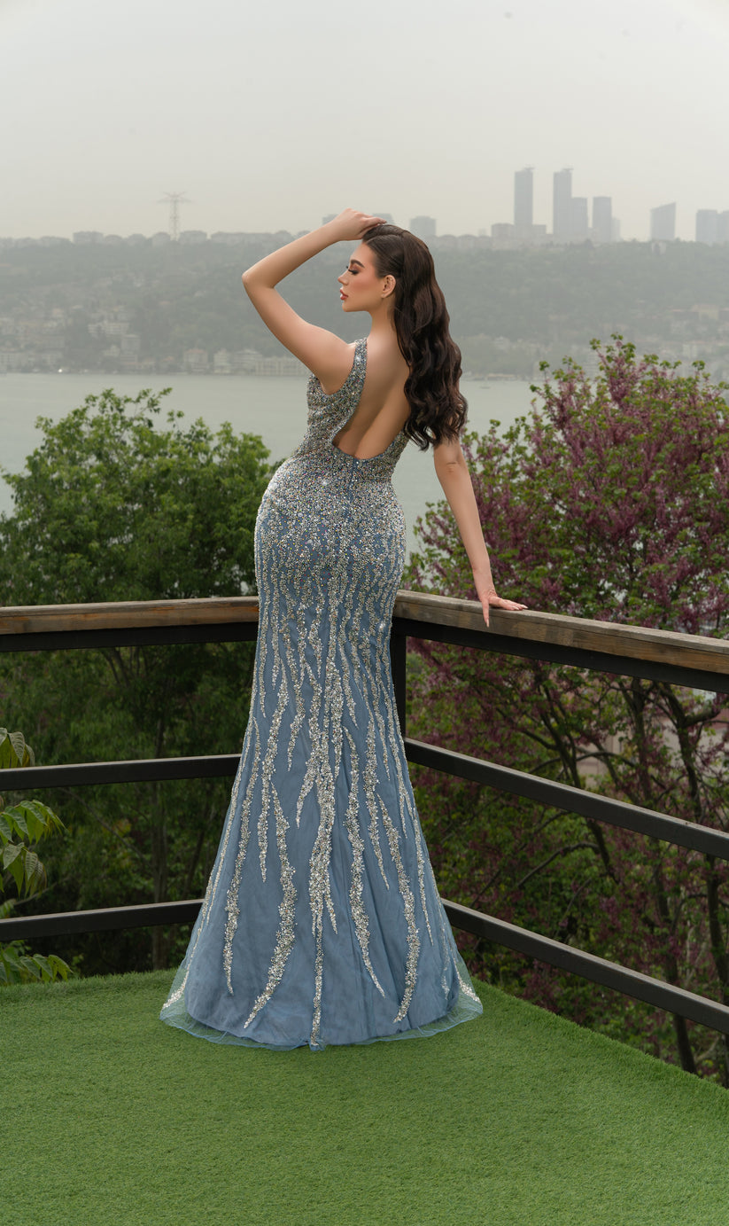 Modessa Couture M24645 Slit Formal Long Prom Dress