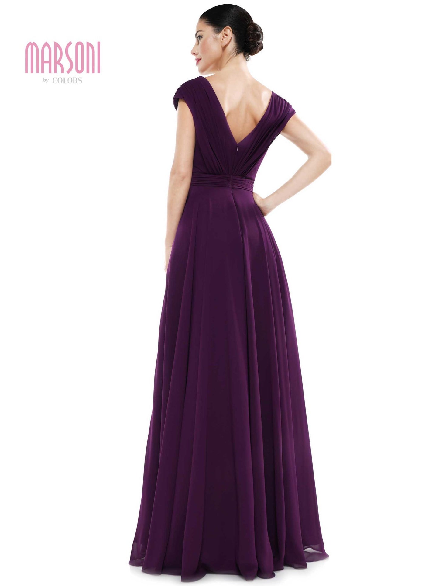 Marsoni Mother of the Bride Long Formal Dress 251 - The Dress Outlet Eggplant