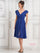 Cocktail Dresses Cocktail Short Knee Length Dress  Indigo Blue
