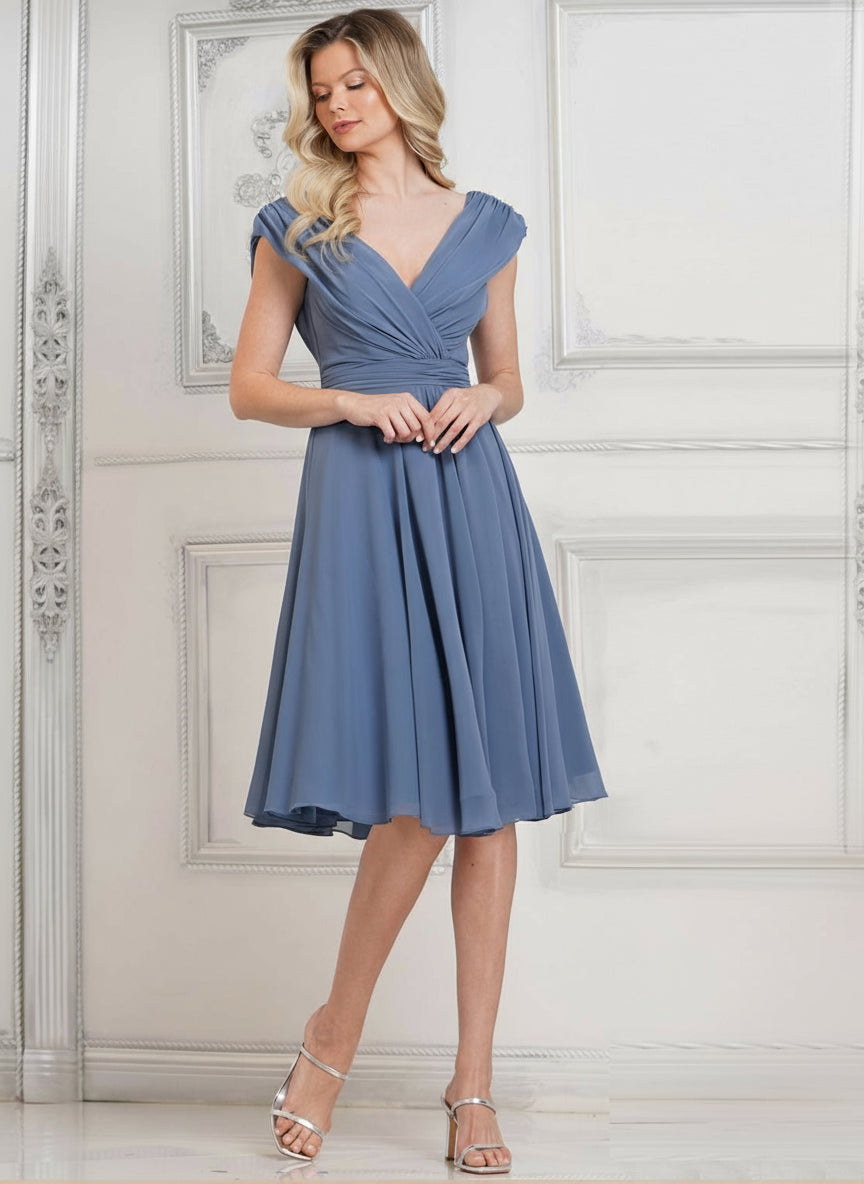 Cocktail Dresses Cocktail Short Knee Length Dress  Slate Blue