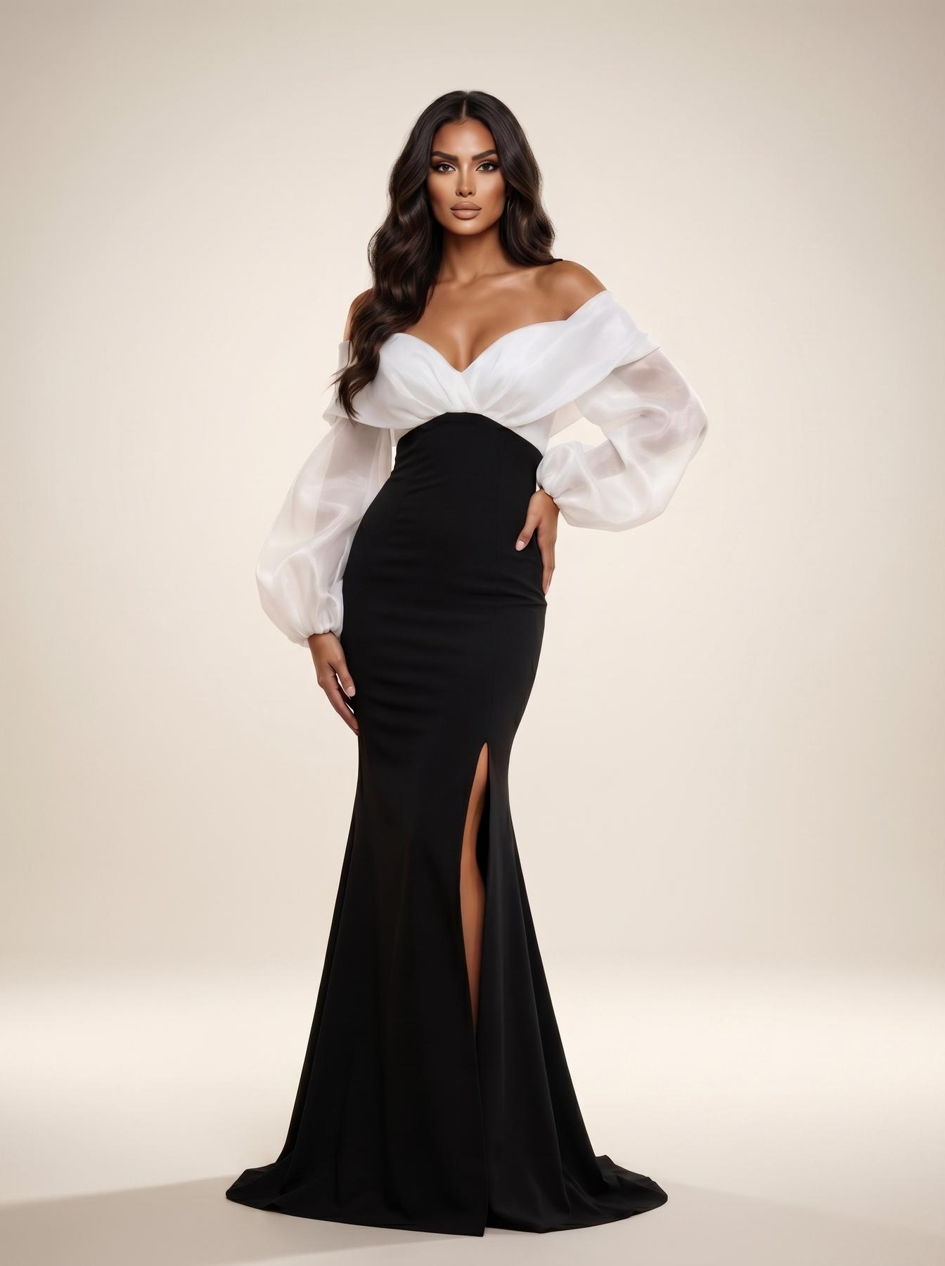 Off-the-Shoulder Floor-Length Organza Formal Mermaid Modessa Couture 26703