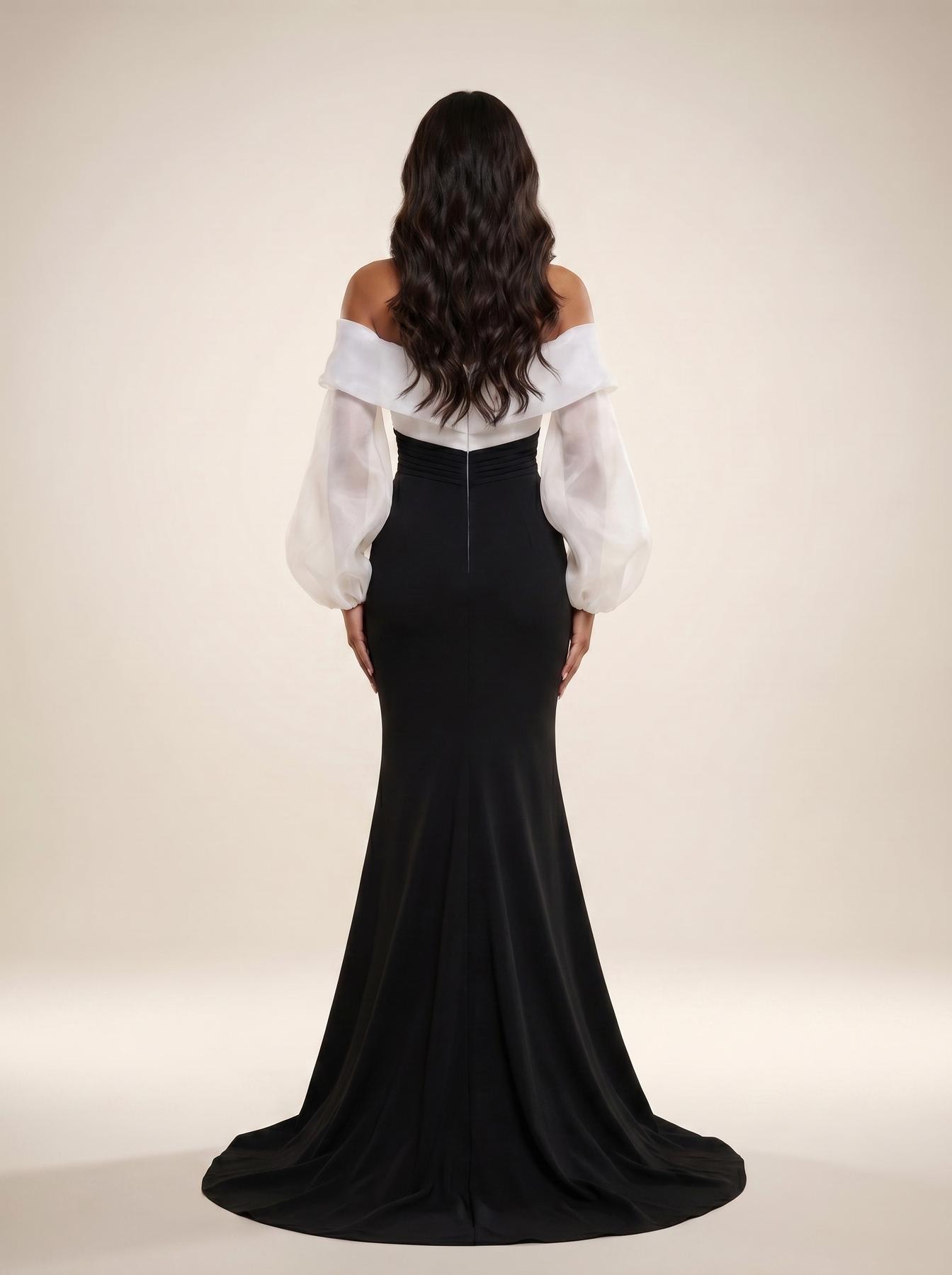 Off-the-Shoulder Floor-Length Organza Formal Mermaid Modessa Couture 26703