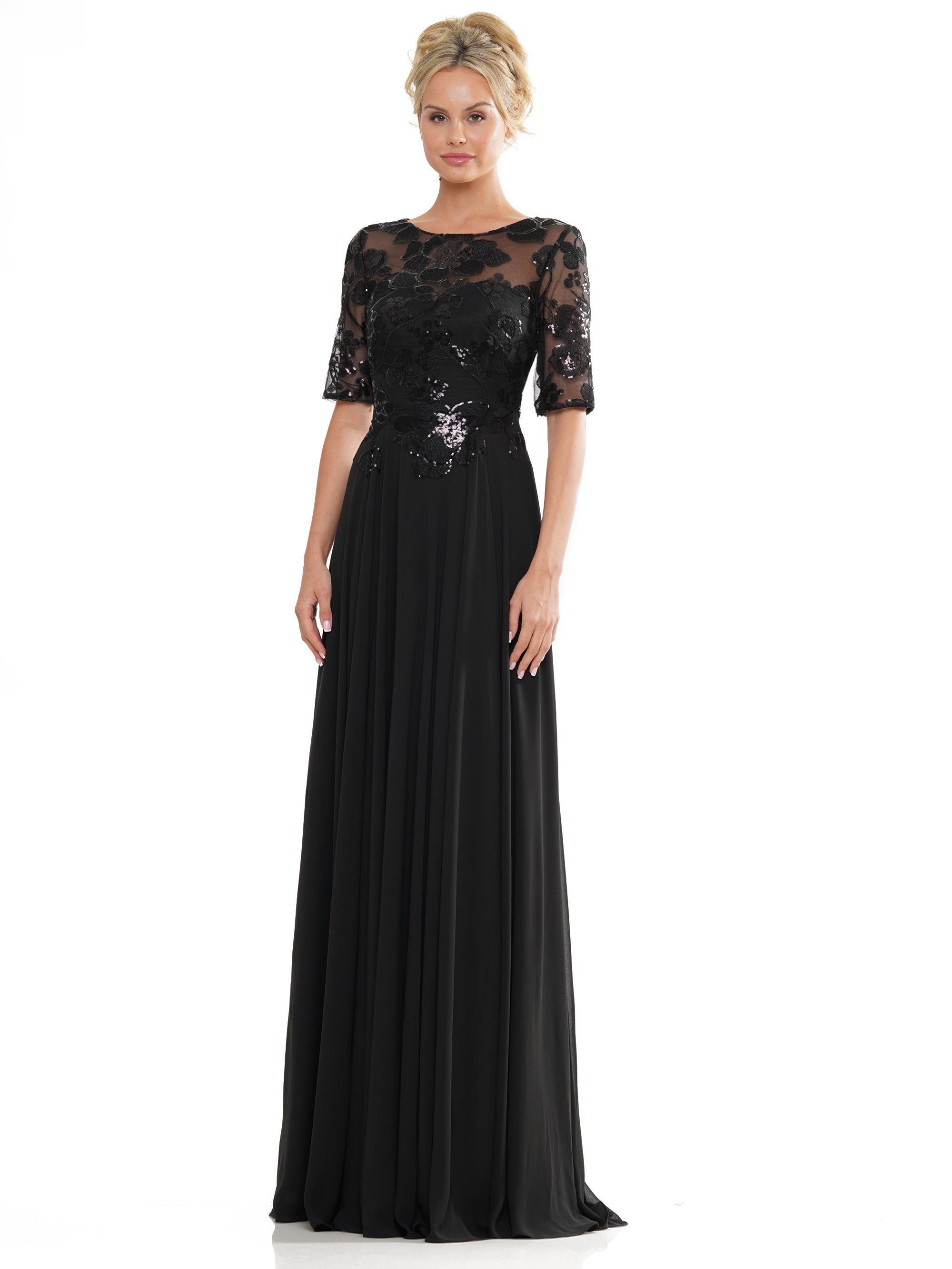 Long Mother of the Bride A-Line Formal Dress by Marsoni 286 - Navy / 24 Long Mother of the Bride A-Line Formal Dress by Marsoni 286 - Navy / 24