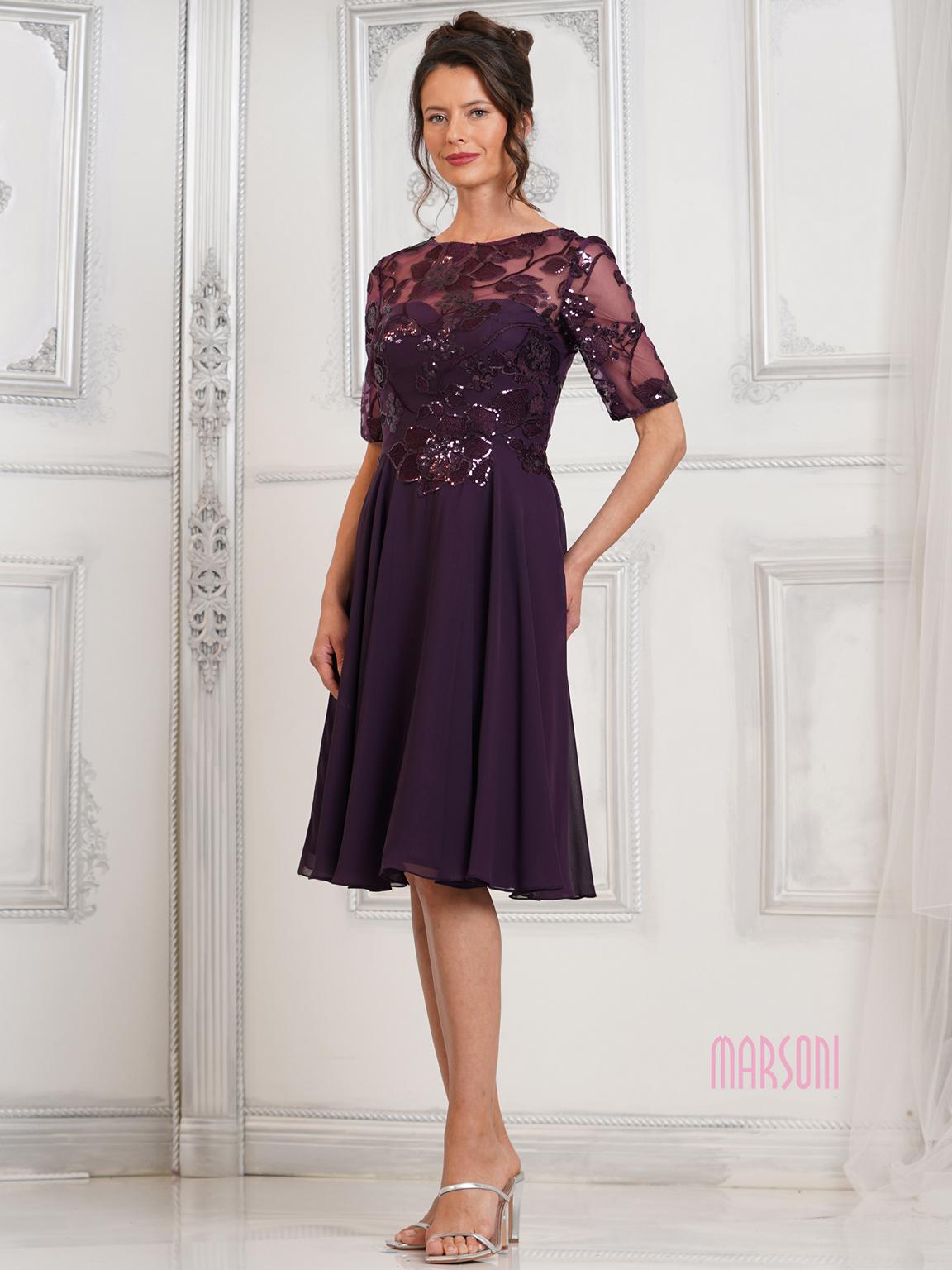 Marsoni M286S Short Formal Sequin Knee Length Dress