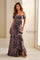 Formal Dresses Pleated Long Formal Ruffle Evening Gown Eggplant