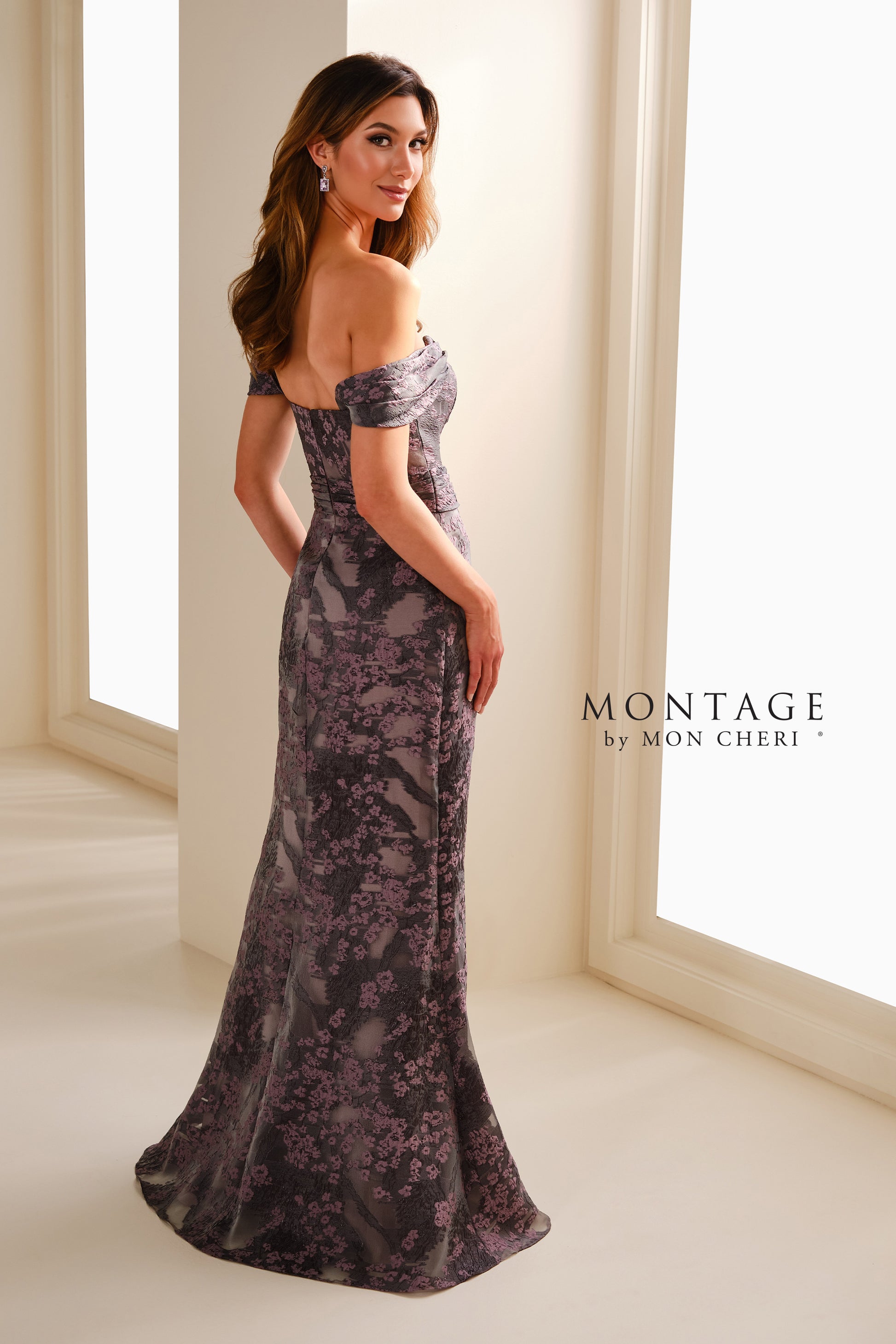 Montage M3103 Pleated Long Formal Ruffle Evening Gown
