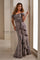Formal Dresses Pleated Long Formal Ruffle Evening Gown Taupe
