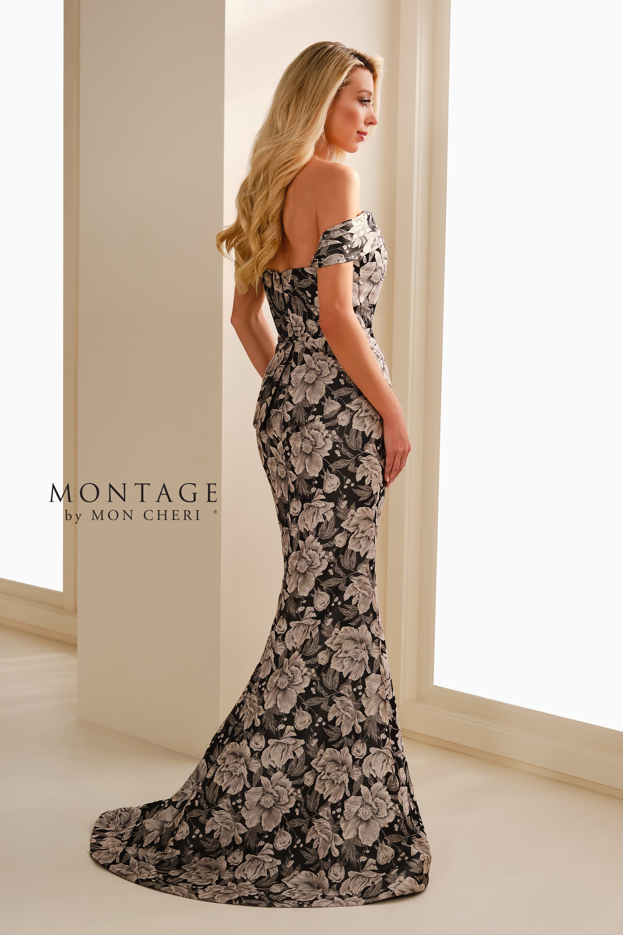 Formal Dresses Mermaid Long Formal Floral Evening Gown Oyster
