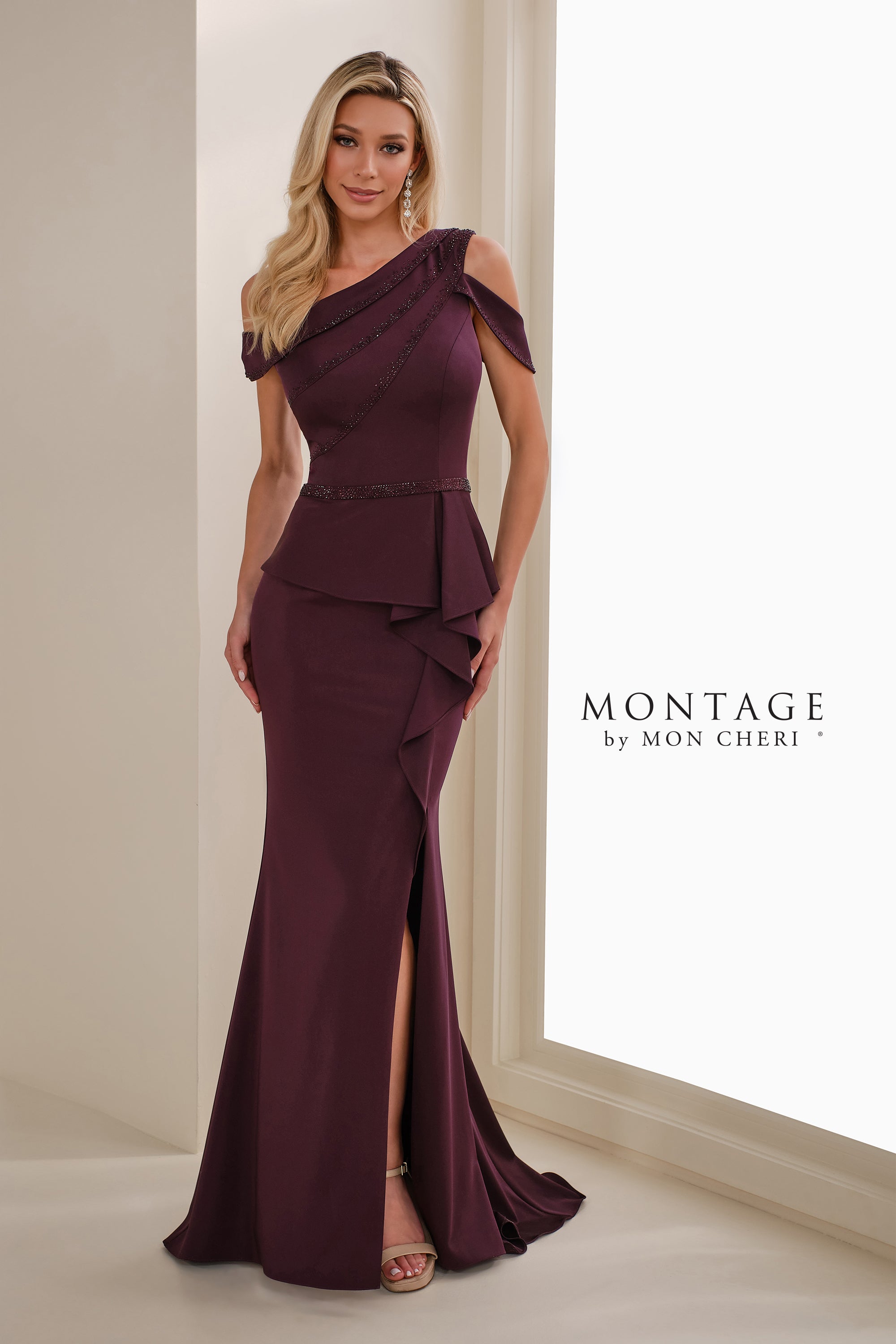 Formal Dresses Long Mermaid Peplum Formal Evening Dress Eggplant