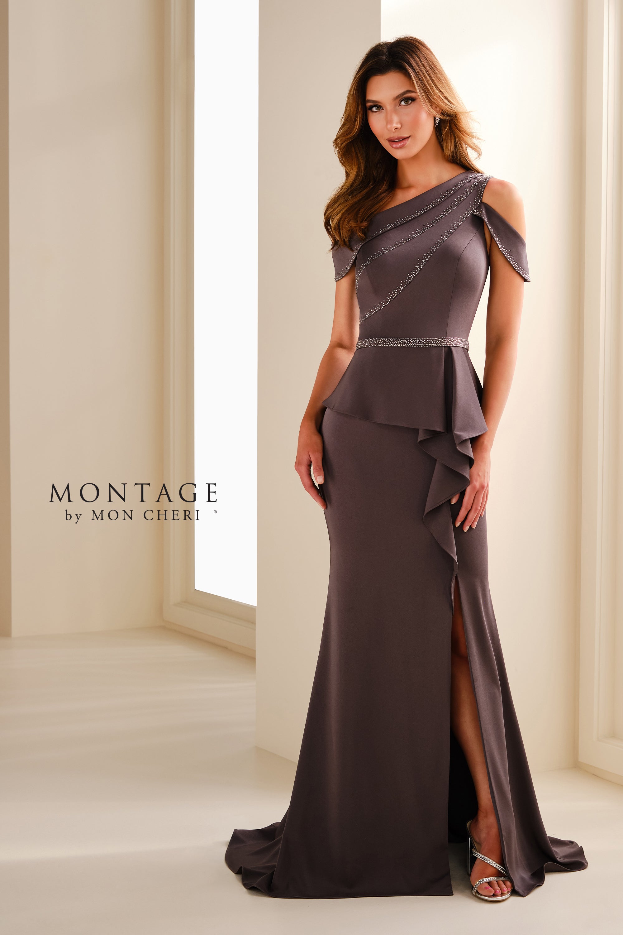 Formal Dresses Long Mermaid Peplum Formal Evening Dress Smoke