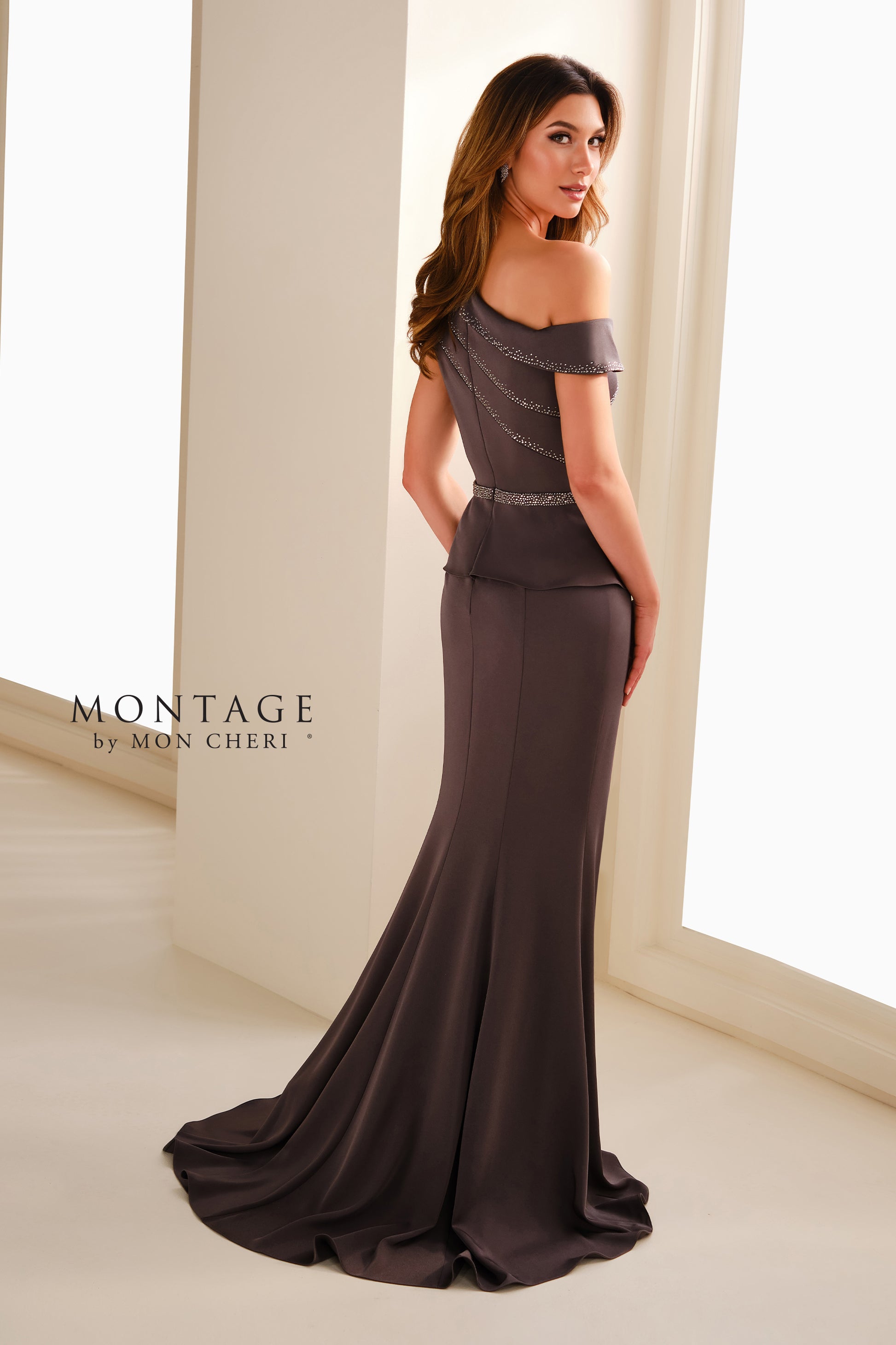 Montage M3107 Long Mermaid Peplum Formal Evening Dress