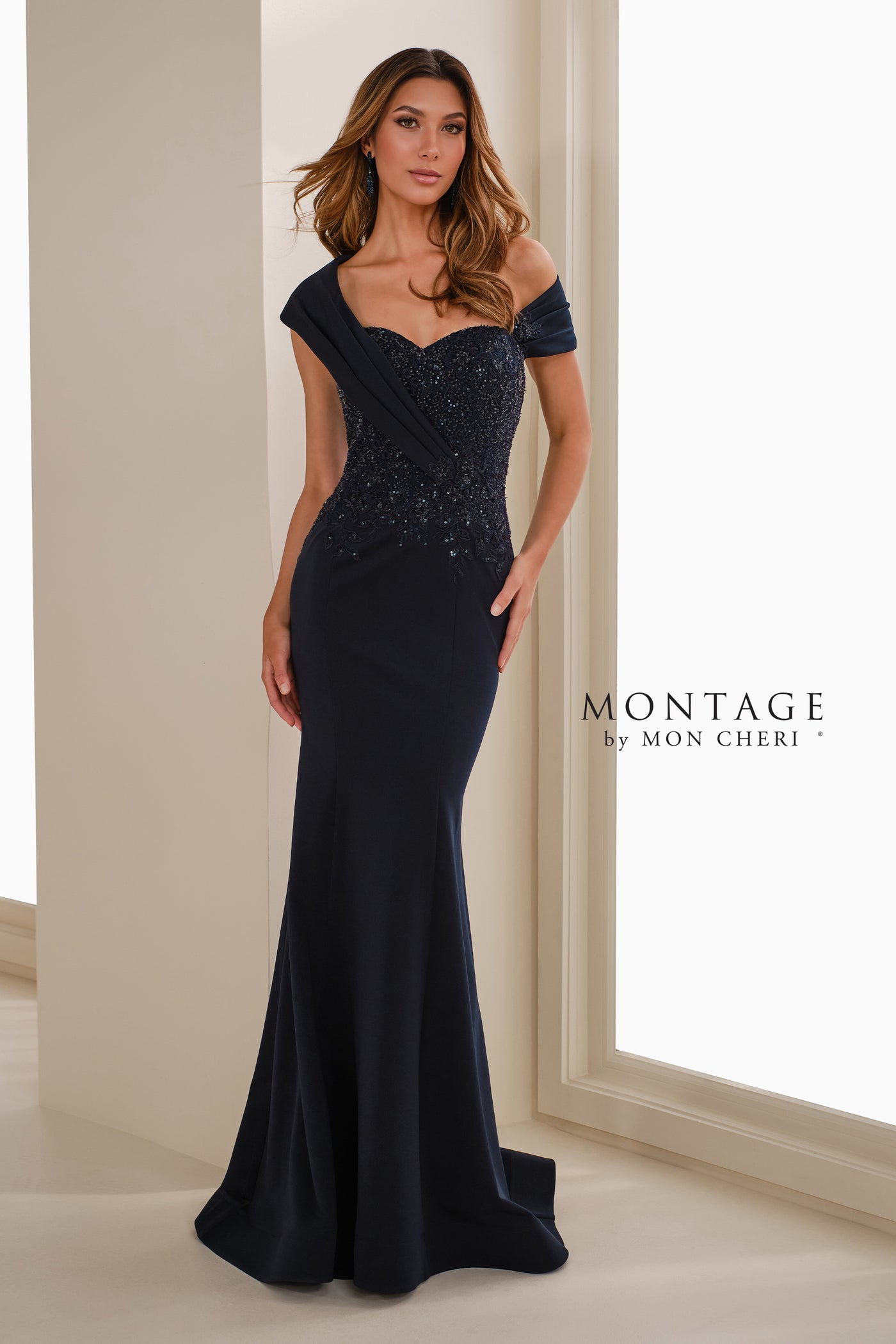 Formal Dresses Long Formal Sequin Lace Evening Dress Navy Blue