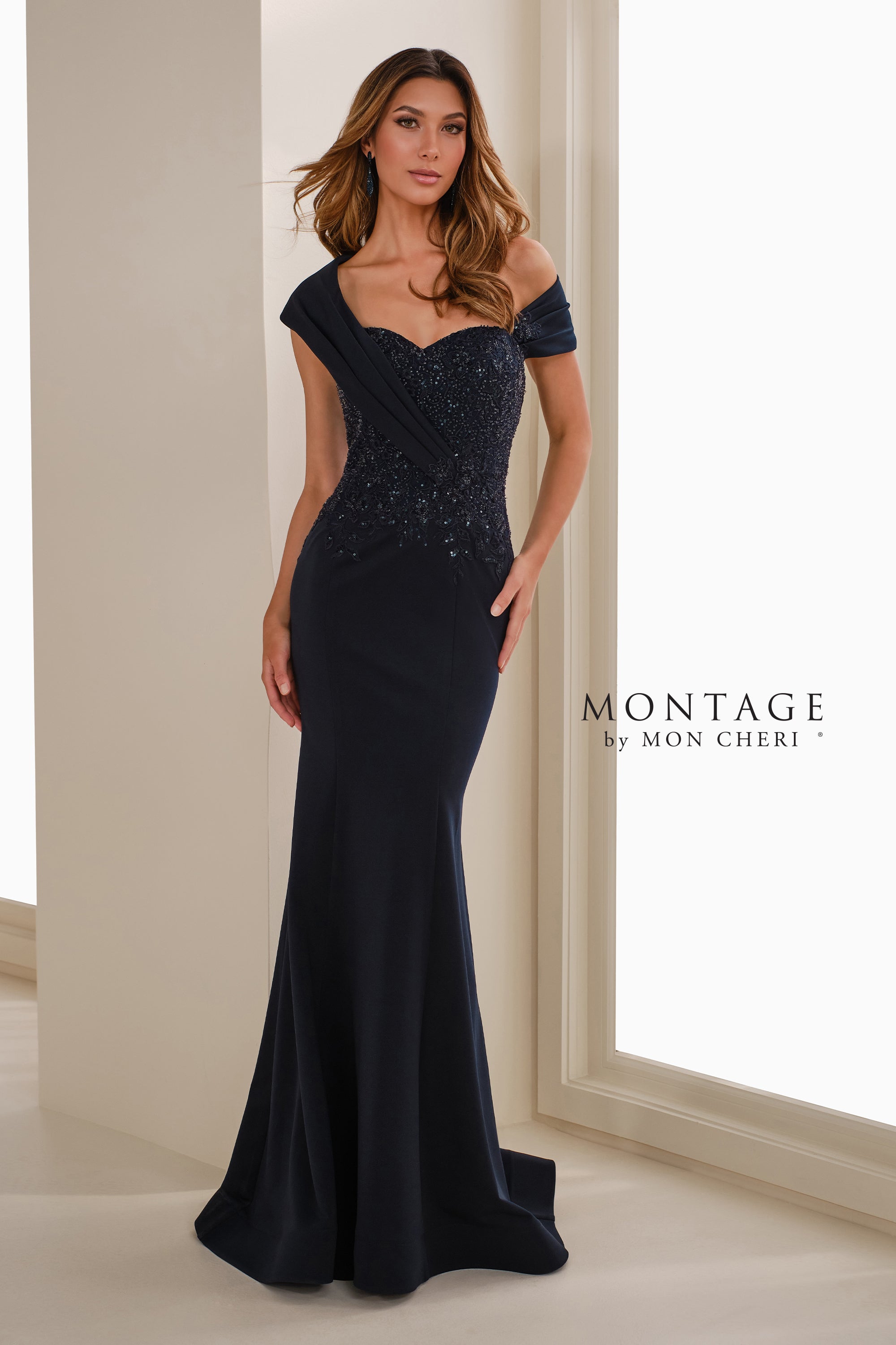 Formal Dresses Long Formal Sequin Lace Evening Dress Navy Blue