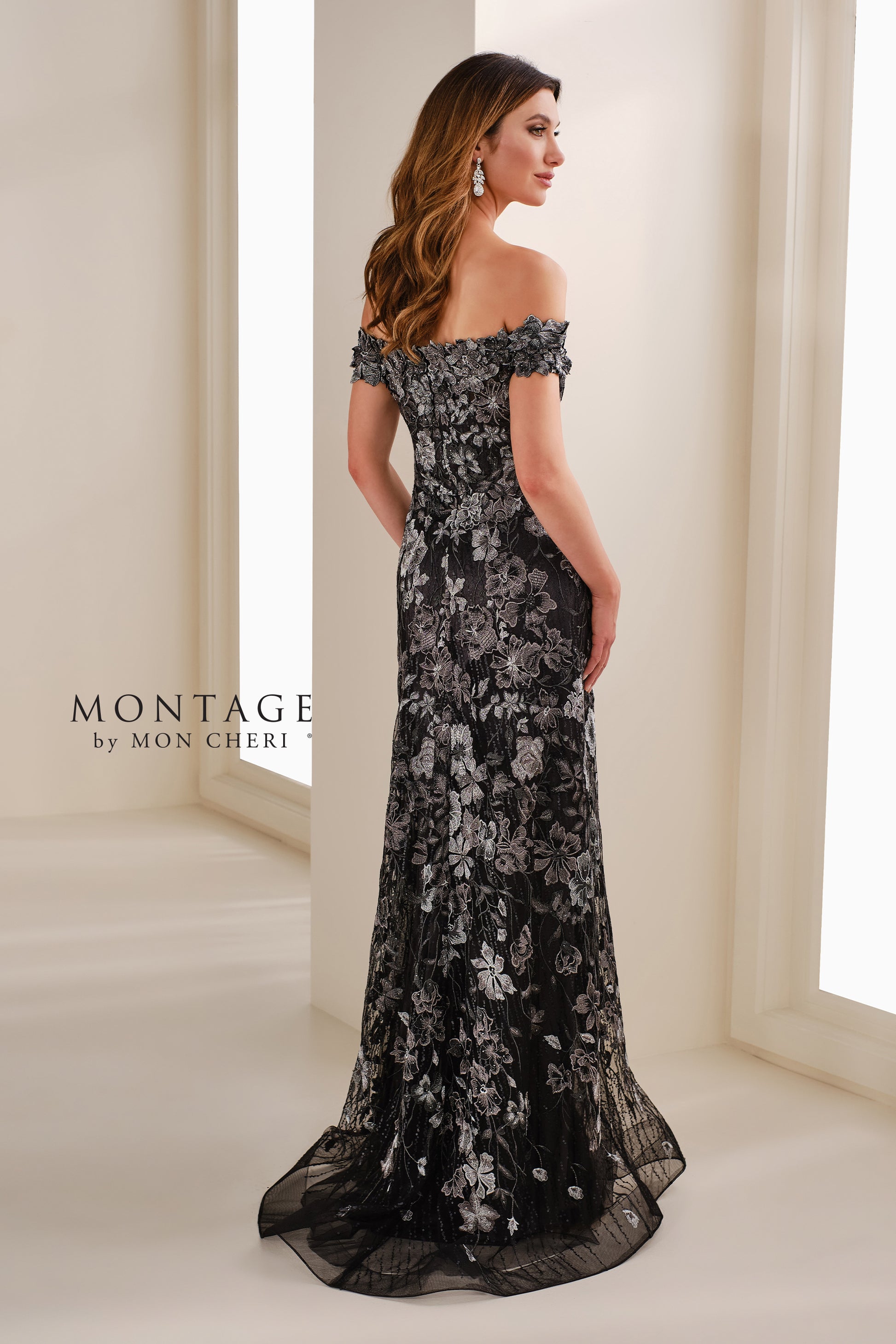 Montage M3112 A Line Long Formal Sequin Evening Gown