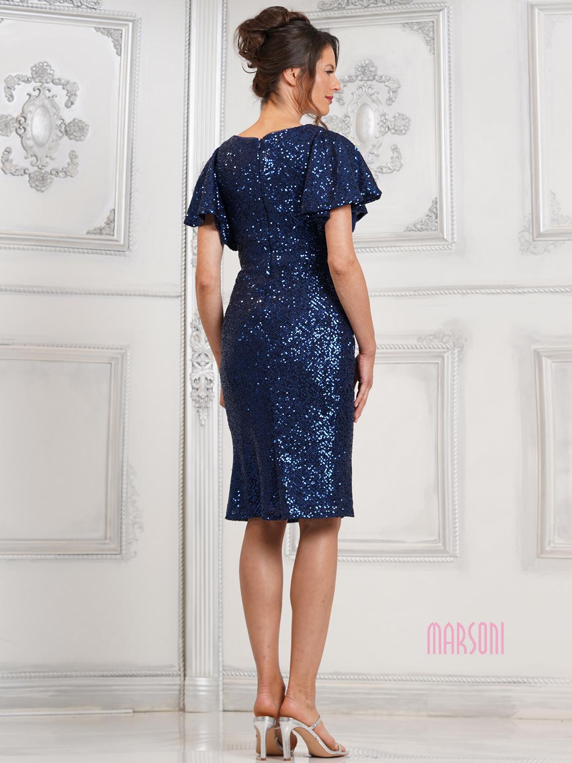 Marsoni M318S Short Sequin Cocktail Mother of the Bride Dress