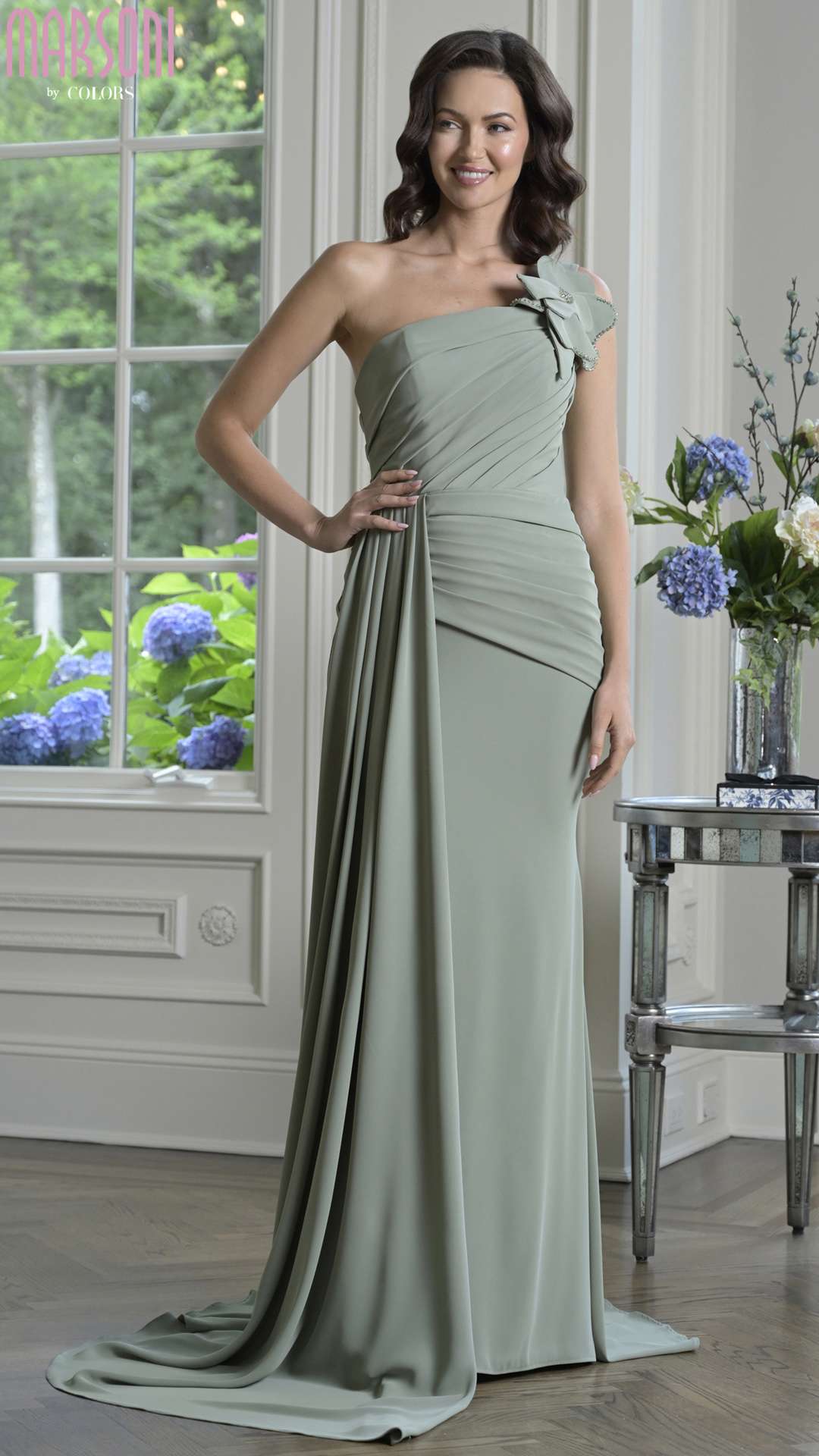 Prom Dresses Long Formal Mermaid 3D Floral Prom Dress Sage