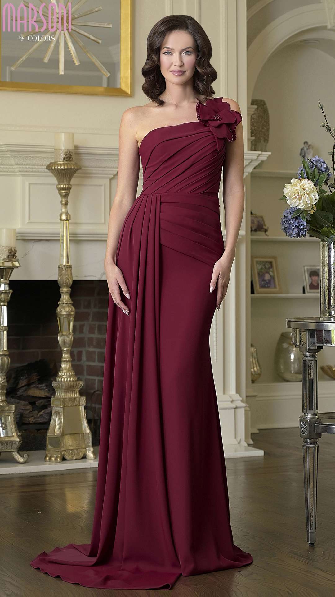 Prom Dresses Long Formal Mermaid 3D Floral Prom Dress Wine