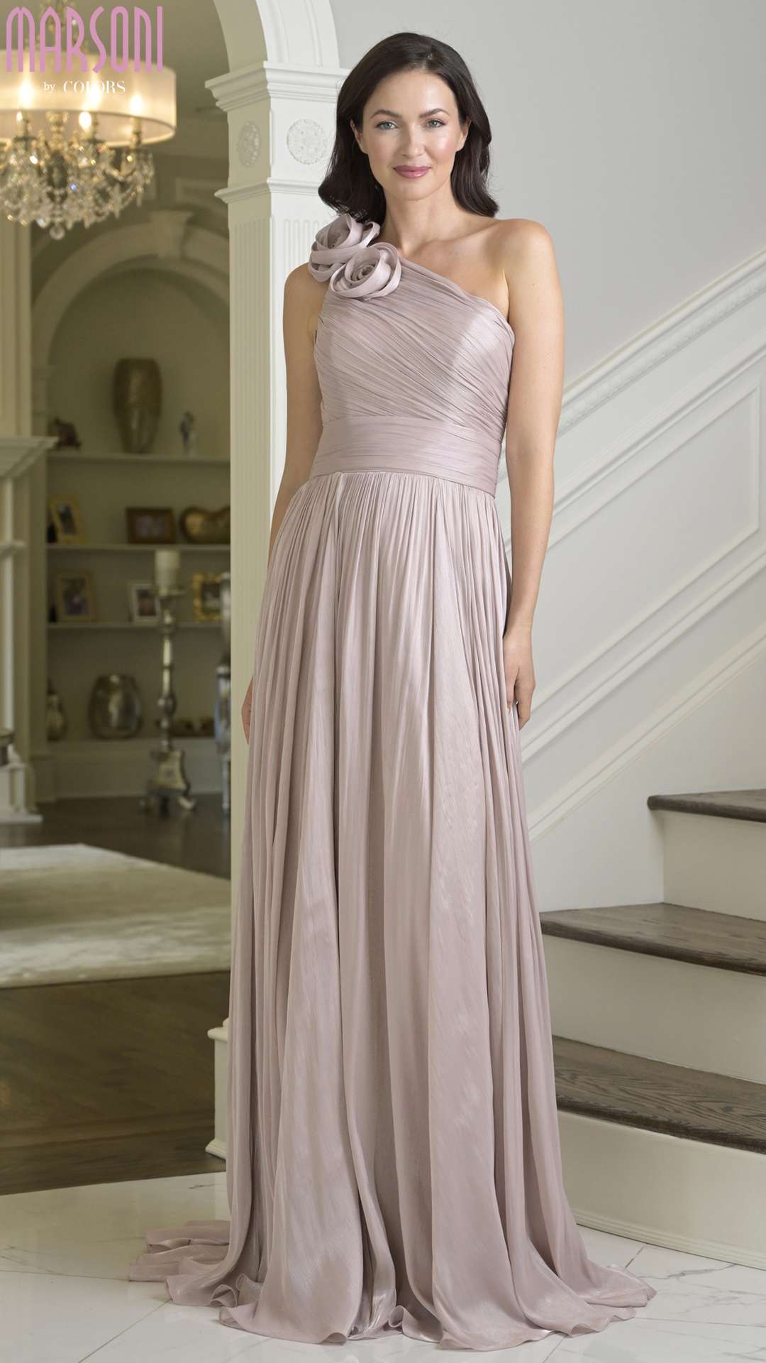 Formal Dresses Long Formal 3D Floral A Line Prom Dress Light Mauve