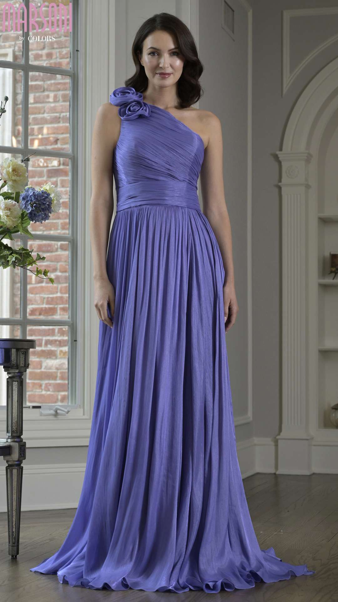 Formal Dresses Long Formal 3D Floral A Line Prom Dress Violet