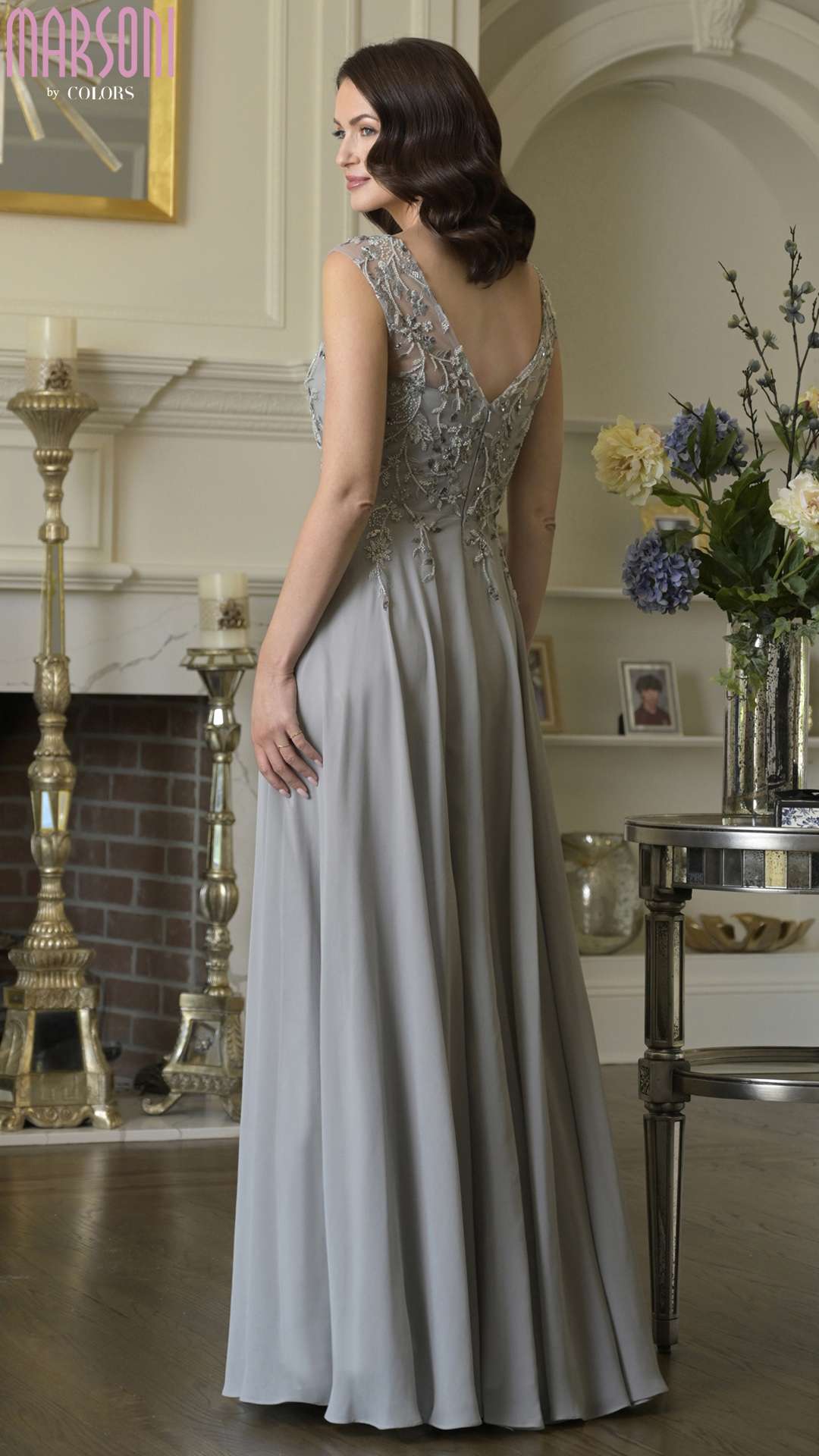 Formal Dresses Beaded Long Prom Lace A Line Formal Dress Taupe