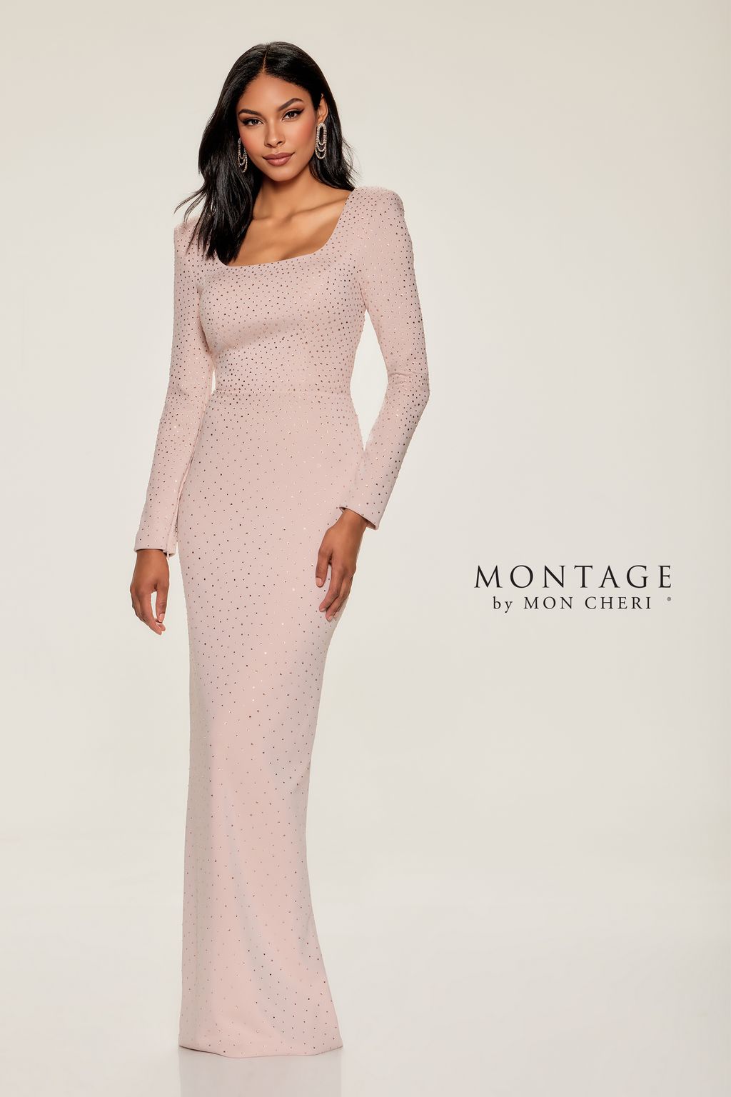 Montage M851 Long Evening Chic Formal Dress - Ivory / 10 Montage M851 Long Evening Chic Formal Dress - Ivory / 10