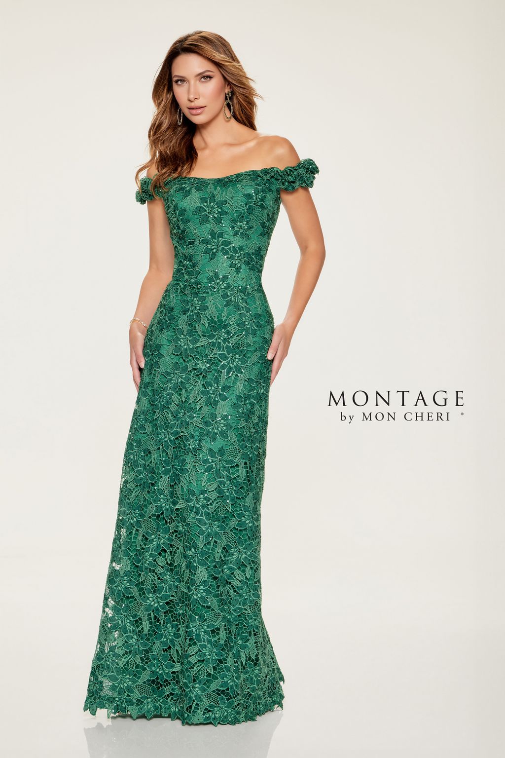 Montage M854 A Line Sequin Long Formal Dress