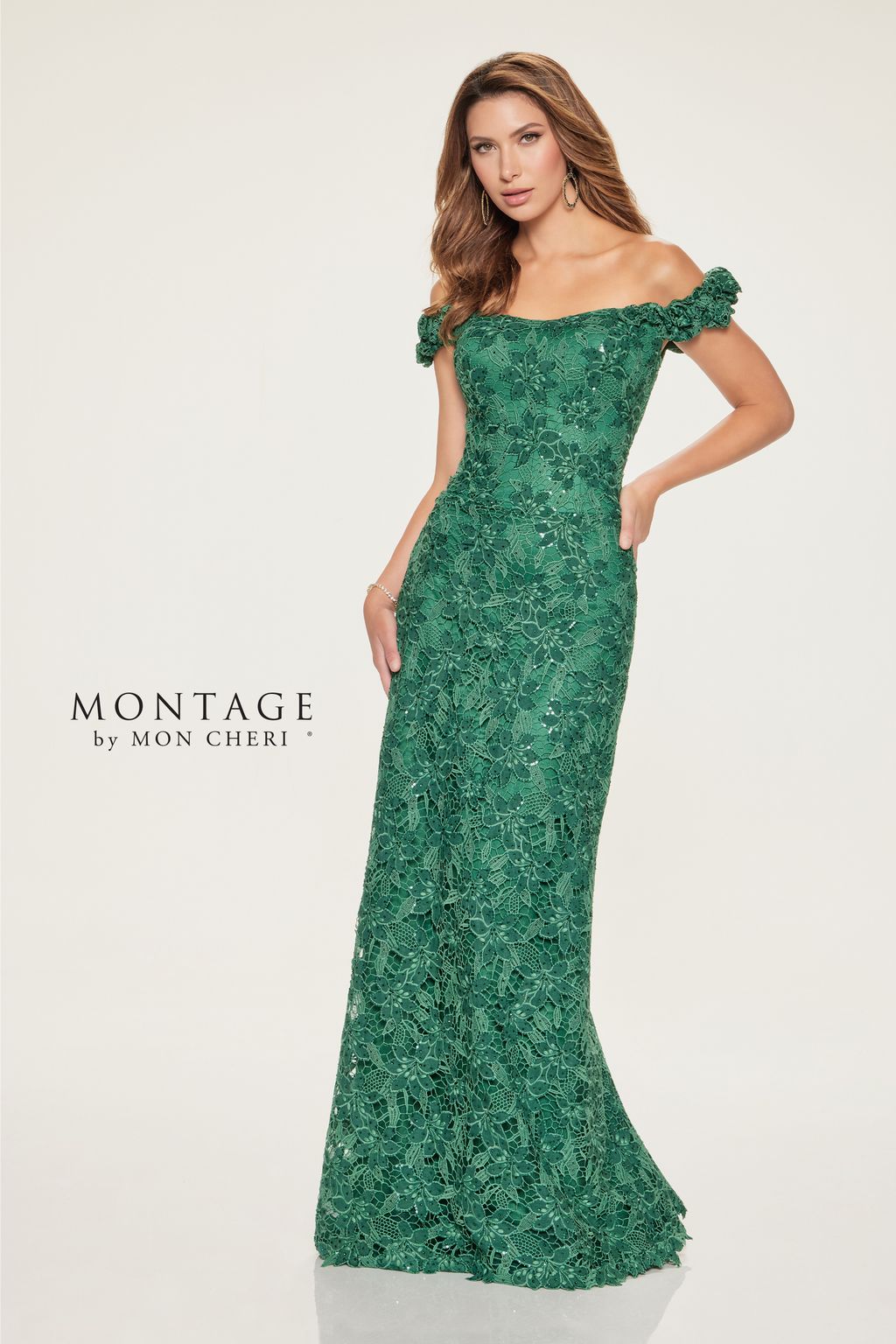 Montage M854 A Line Sequin Long Formal Dress