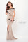 Formal Dresses Formal Long 3D Floral Applique Evening Peplum Dress Latte/Black