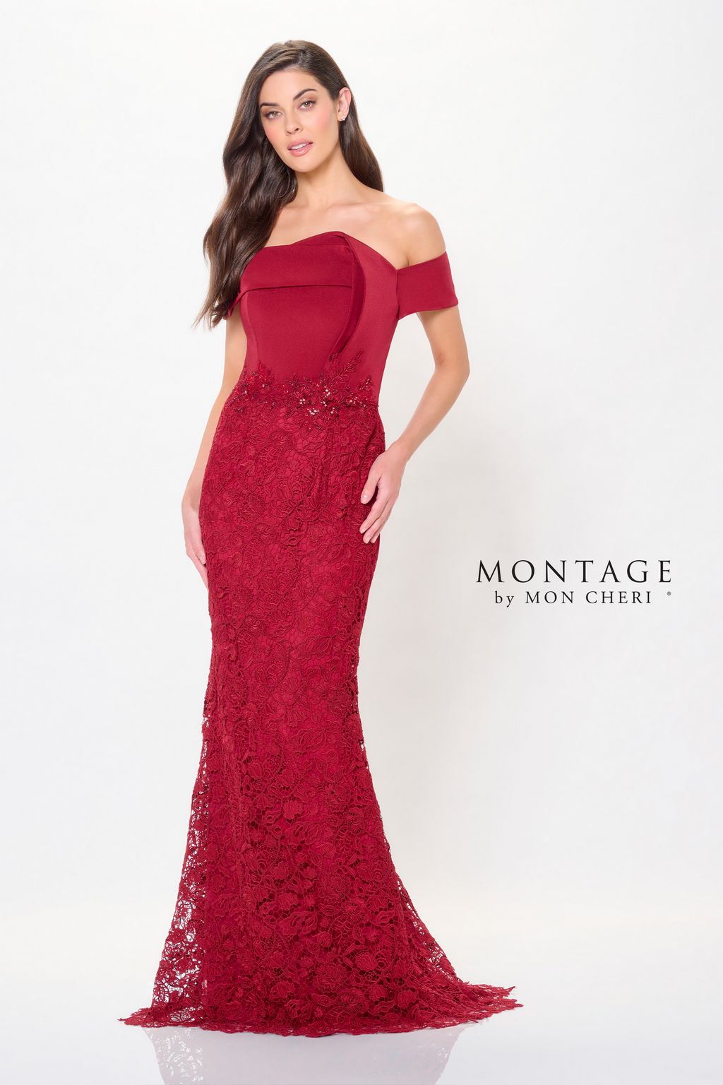 Montage M907 Long Beaded Sequin Formal Evening Dress