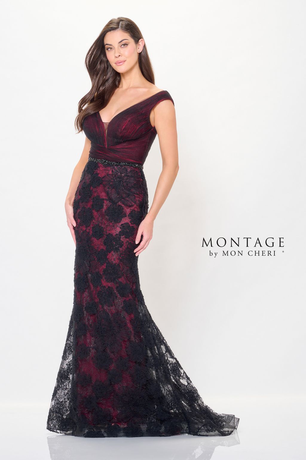 Montage M909 Long Formal Detachable Train Evening Dress