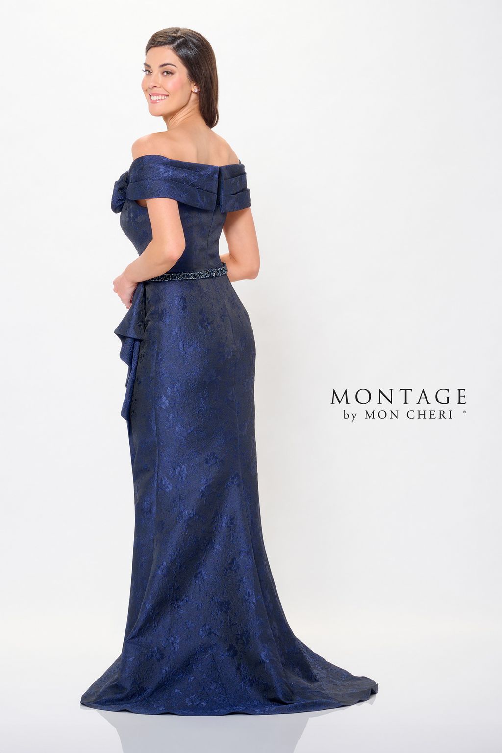 blue b dresses Strappy-Back Long Prom Dress with Empire Waist main image 0