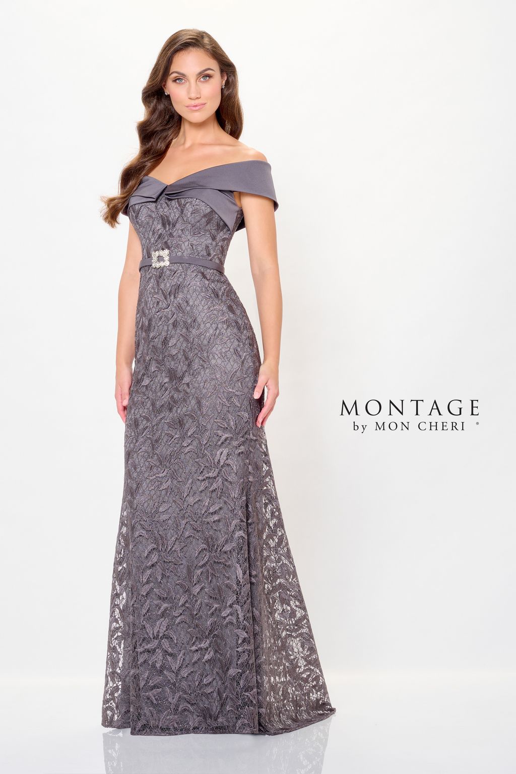 Montage M911 A Line Long Formal Beaded Evening Dress