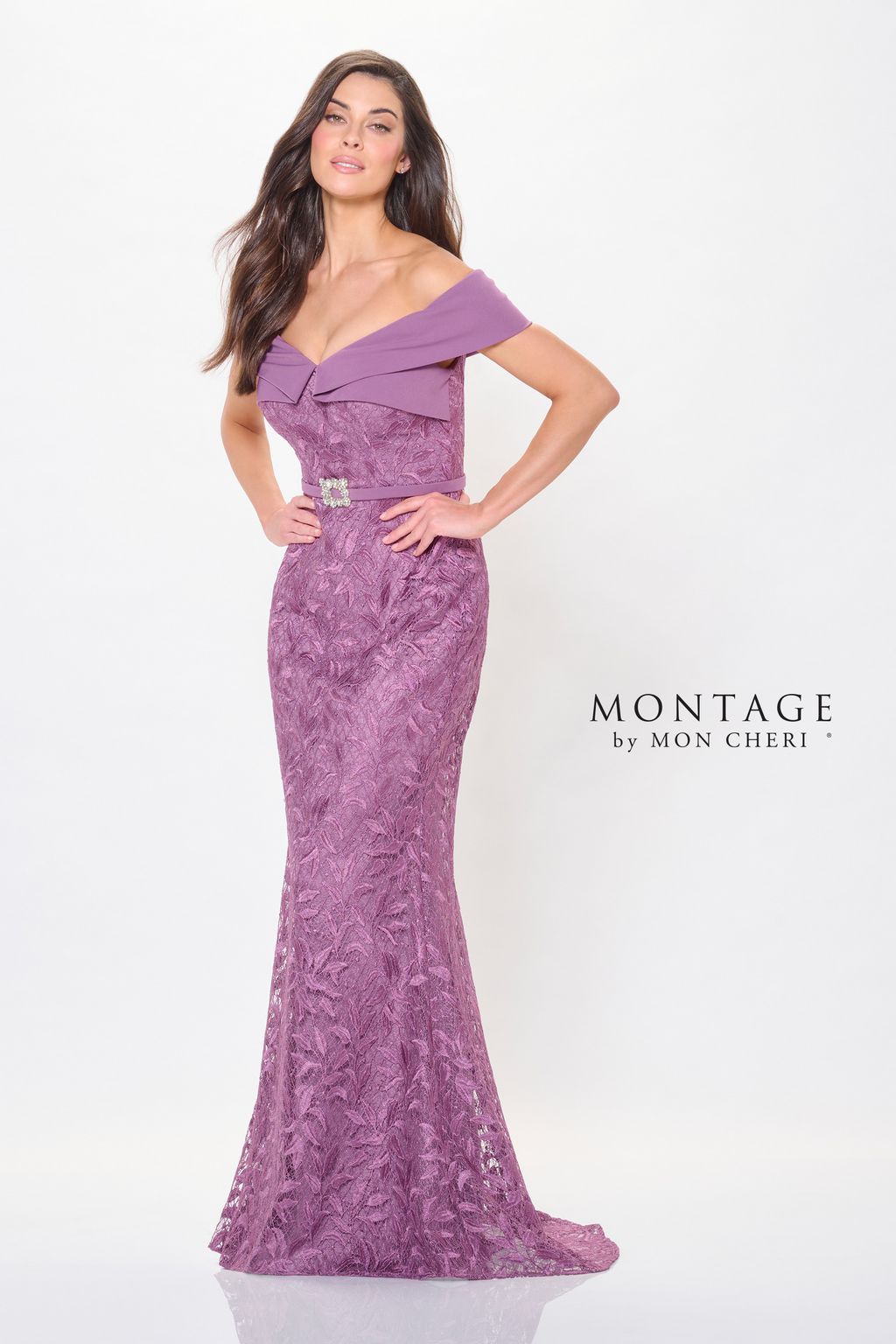 Montage M911 A Line Long Formal Beaded Evening Dress