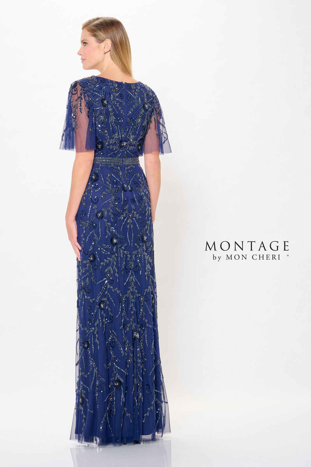 Montage M912 Long Formal Beaded A Line Mother of the Bride Dress