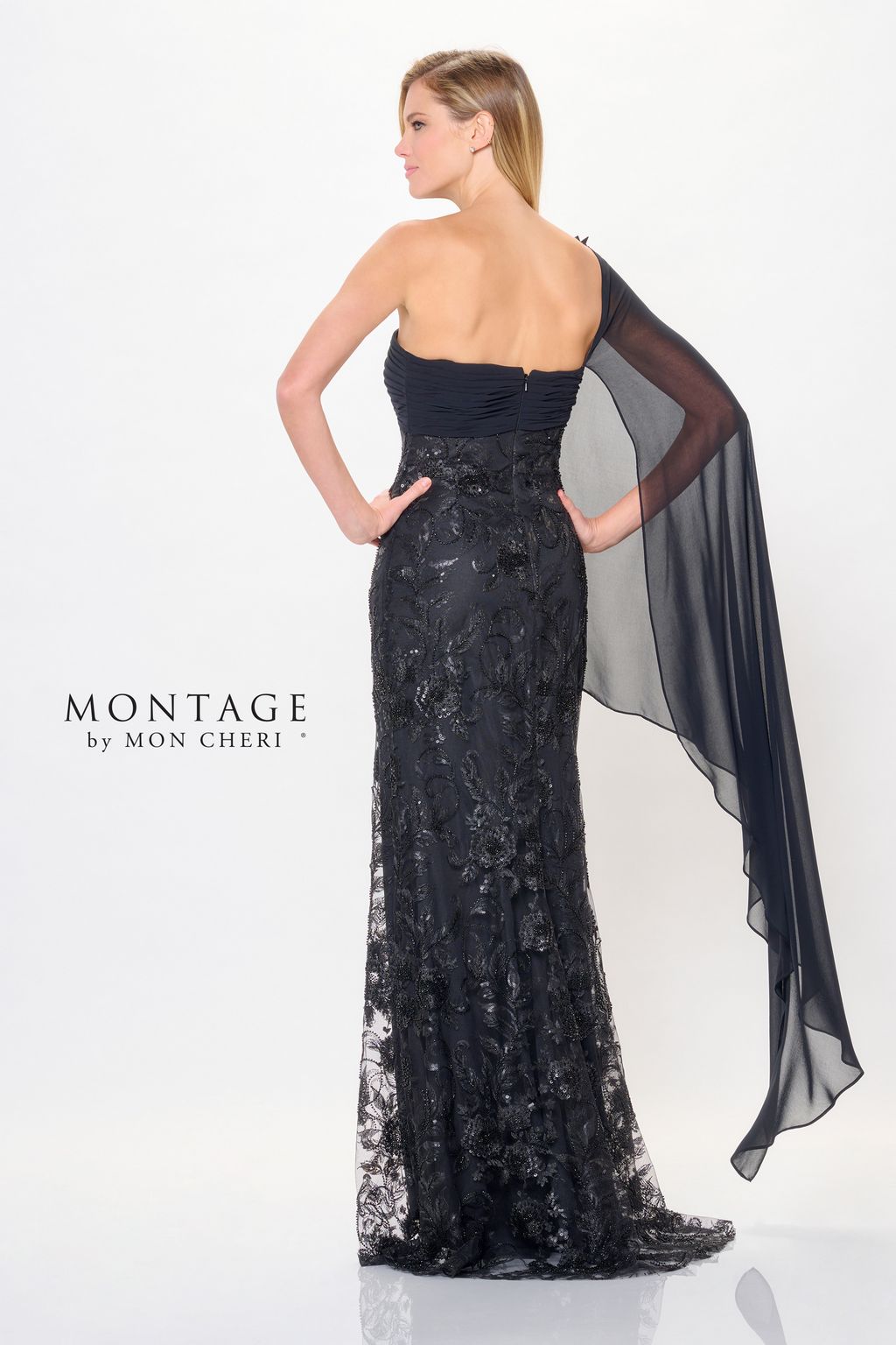 Formal Dresses Long Formal Cape Sleeve Evening Dress Black
