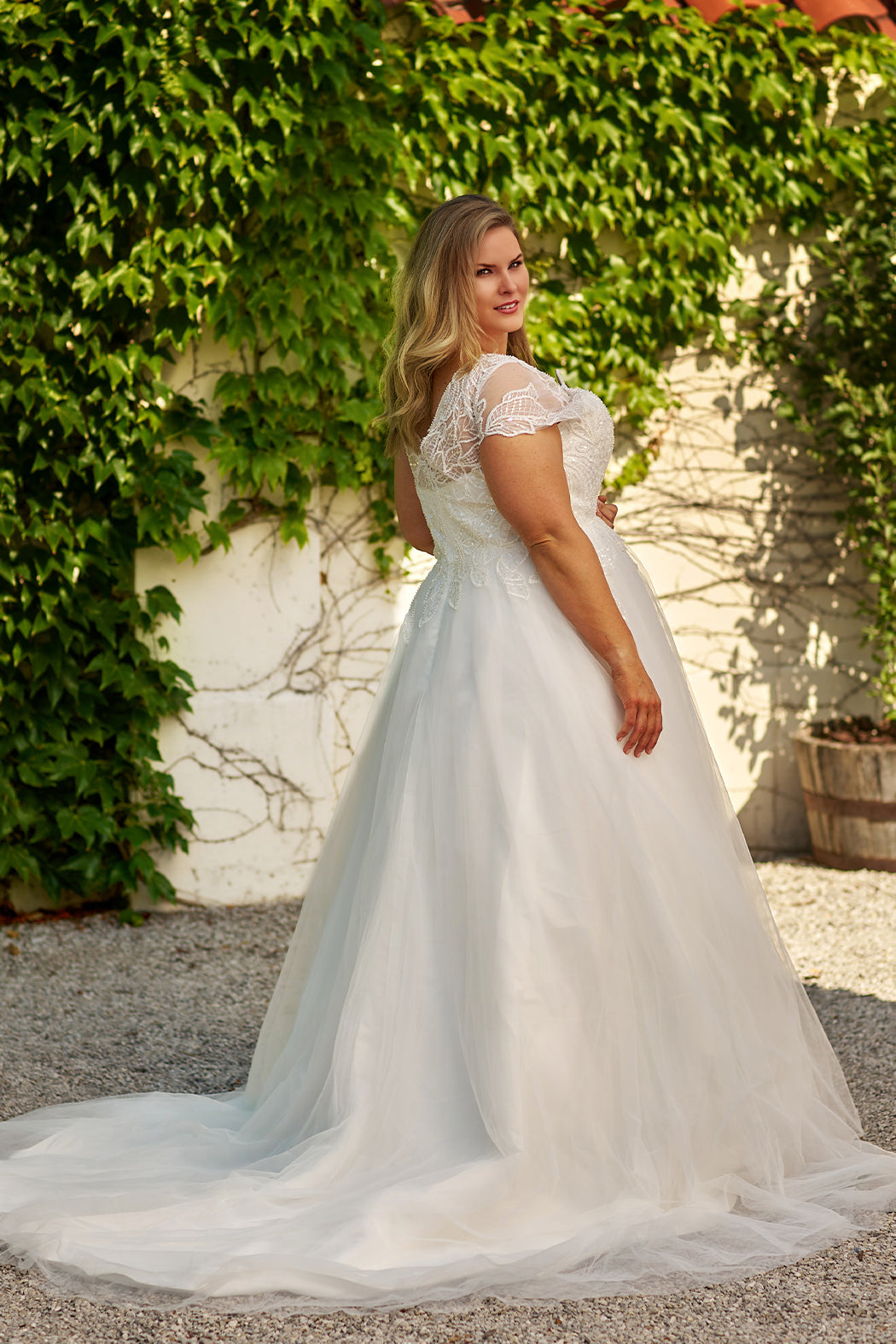 Sydneys Closet MB2309 Bridal Long A Line Sequin Plus Size Wedding Dress