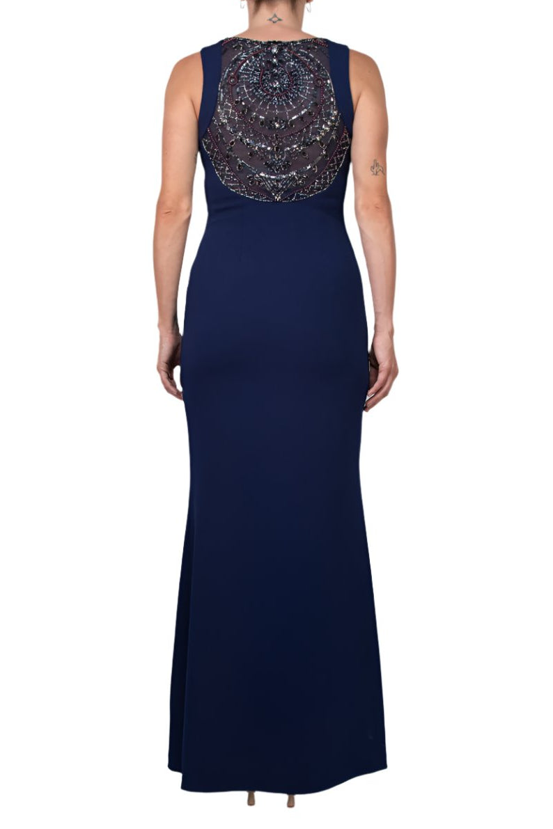 Aidan Mattox MD1E203806 Fitted Long Formal Beaded Dress