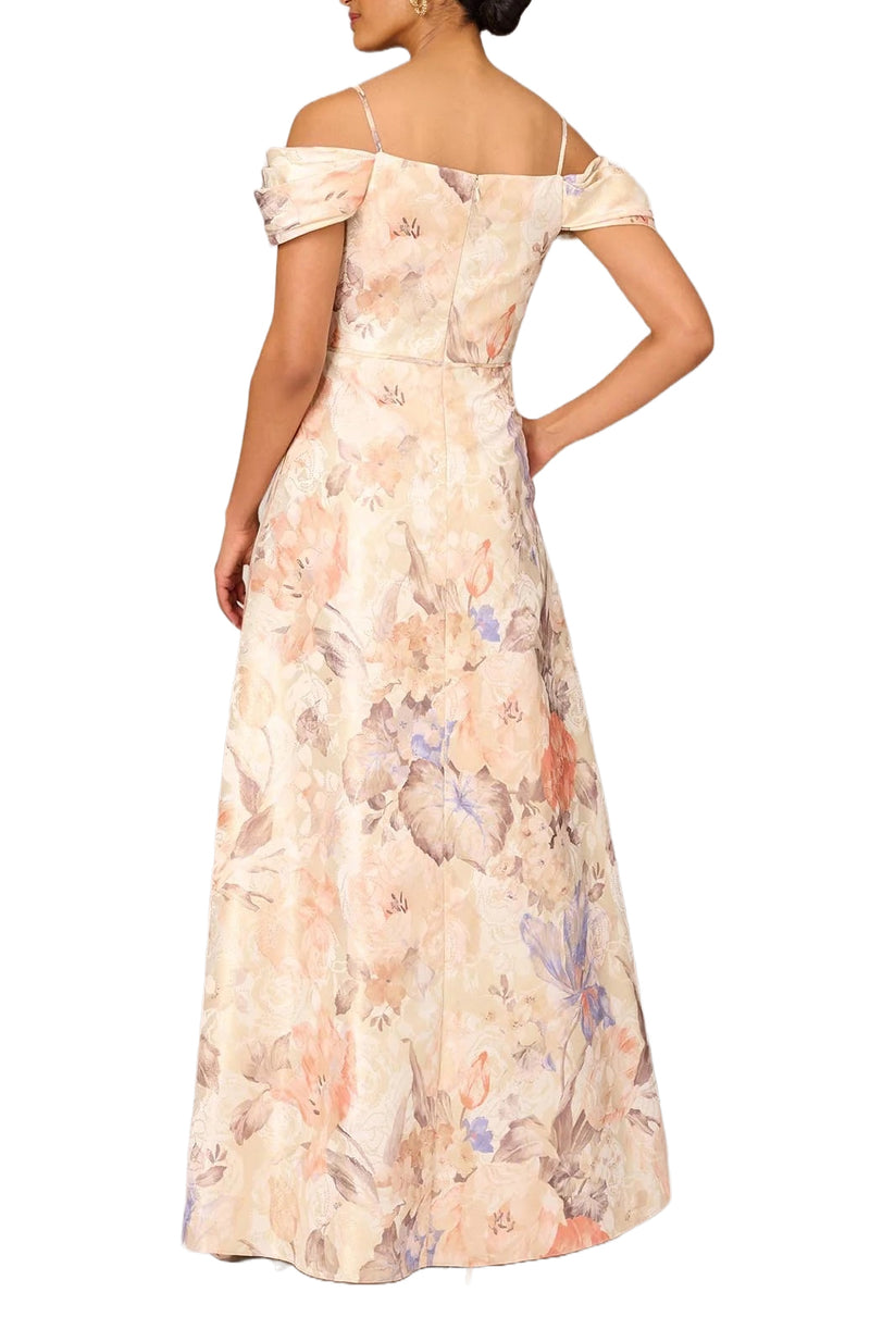 Aidan Mattox MD1E207638 Long Formal Metallic Evening Dress
