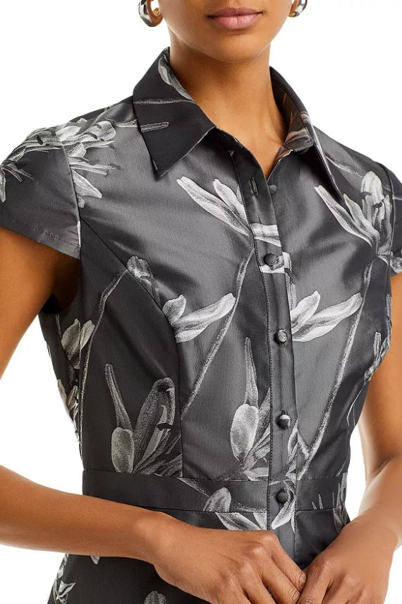 Aidan Mattox MD1E208353 Short Cocktail Floral Midi Length Dress