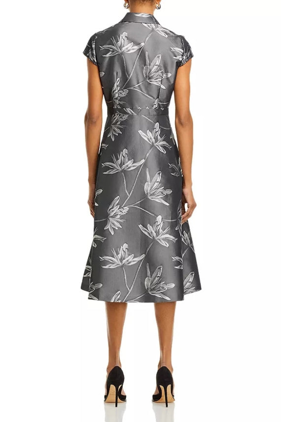 Aidan Mattox MD1E208353 Short Cocktail Floral Midi Length Dress