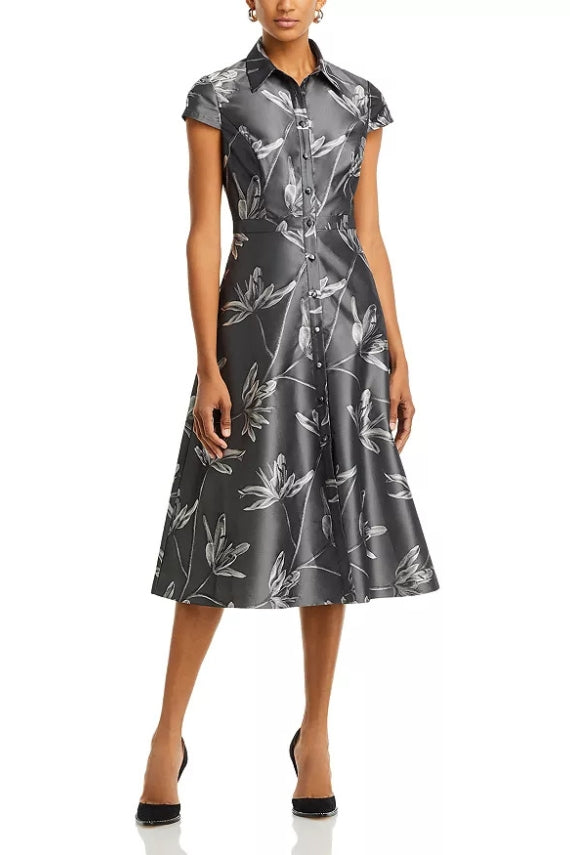 Aidan Mattox MD1E208353 Short Cocktail Floral Midi Length Dress