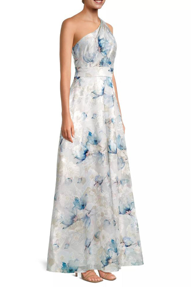 Aidan Mattox MD1E208730 Formal Long A Line Floral Print Evening Dress