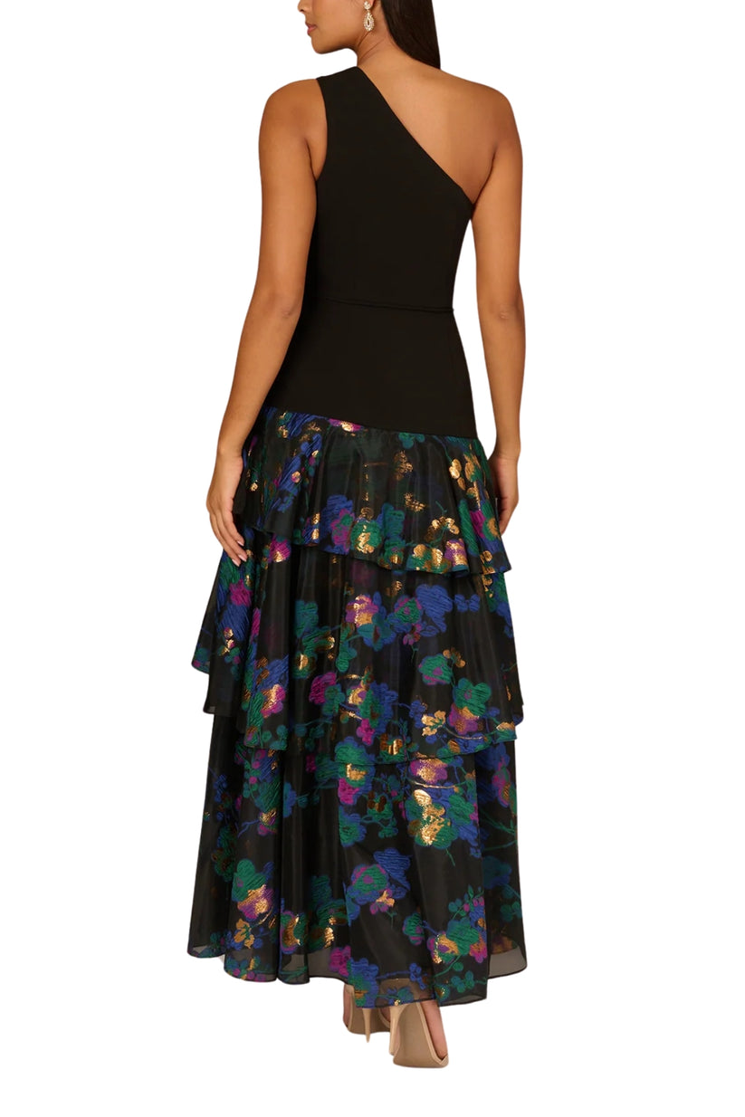 Aidan Mattox MD1E209102 Floral Print Long Formal Tiered Evening Dress